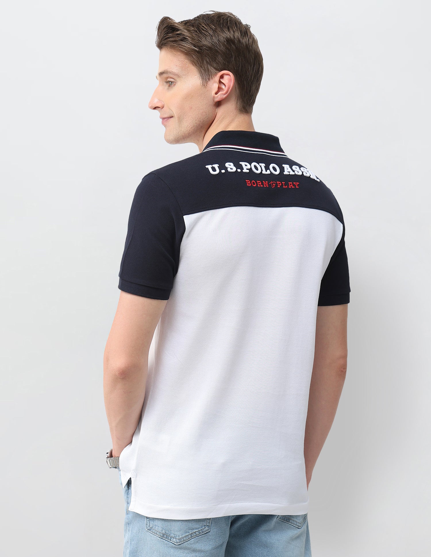 Colourblocked Slim Fit Polo Shirt