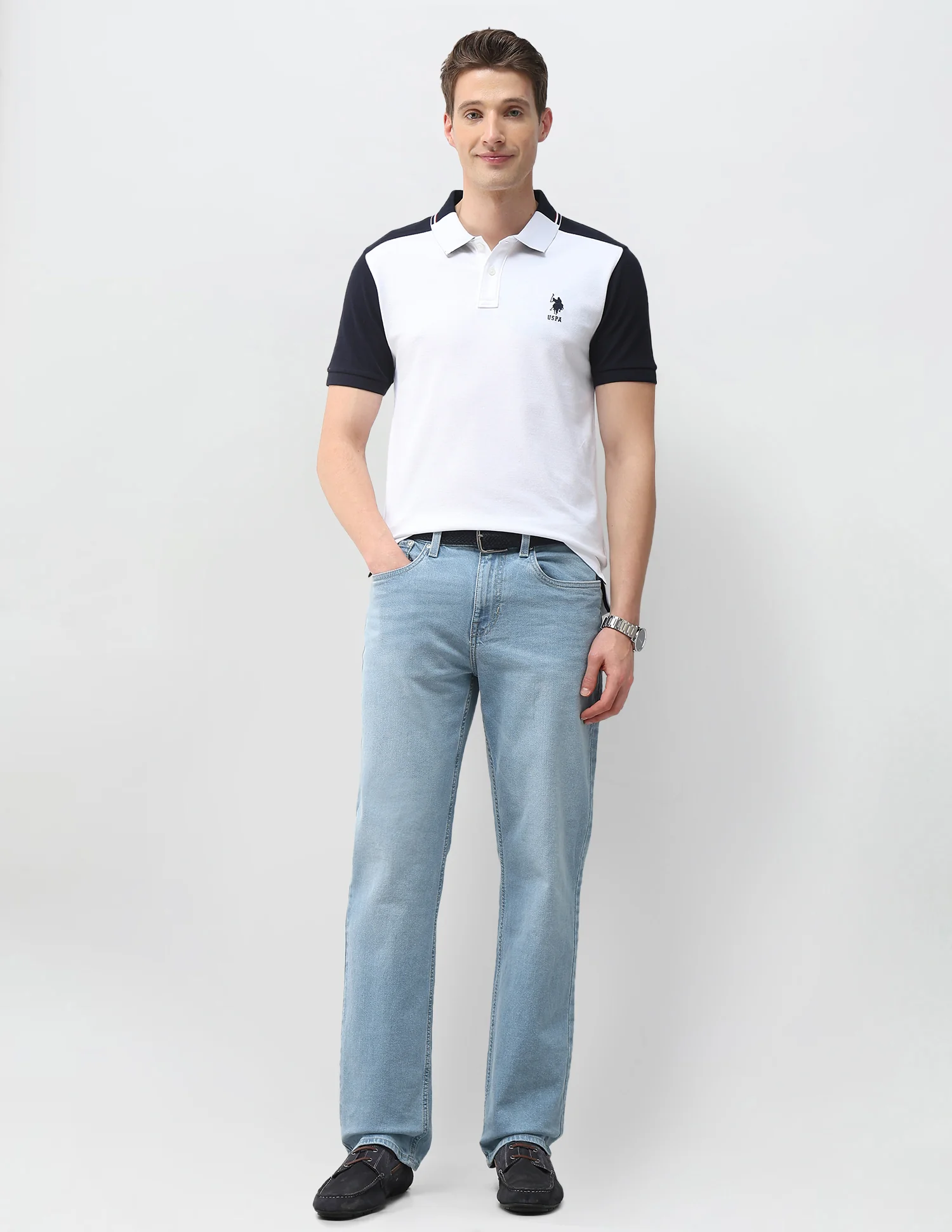 Colourblocked Slim Fit Polo Shirt - Image 3
