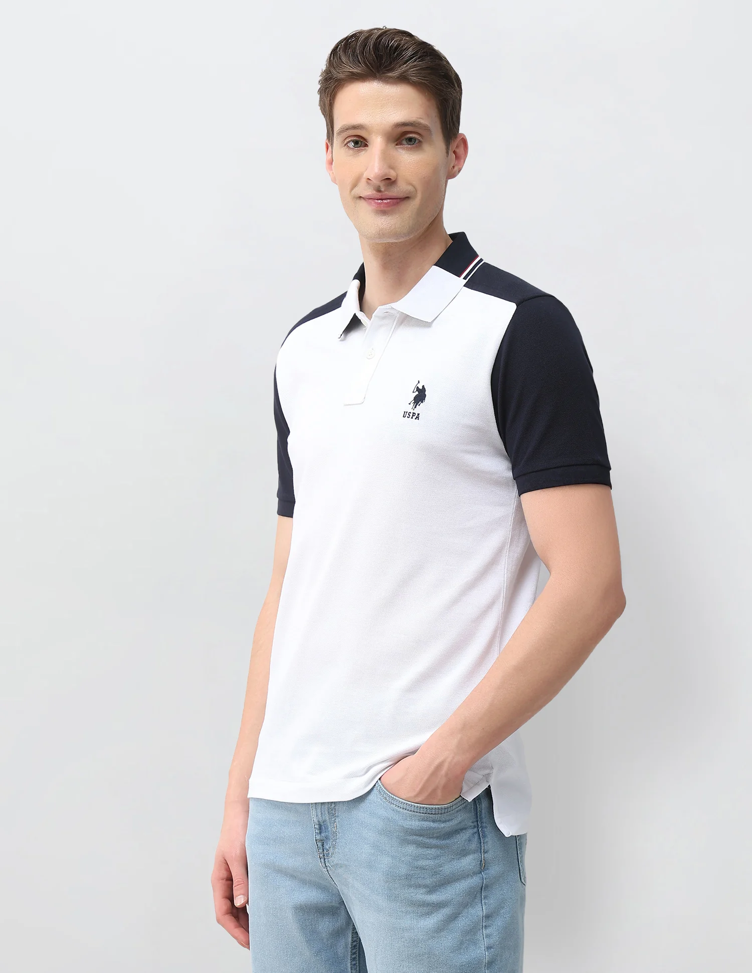 Colourblocked Slim Fit Polo Shirt - Image 4