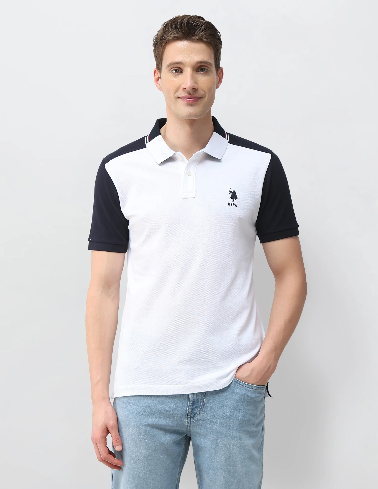 Colourblocked Slim Fit Polo Shirt - Image 6