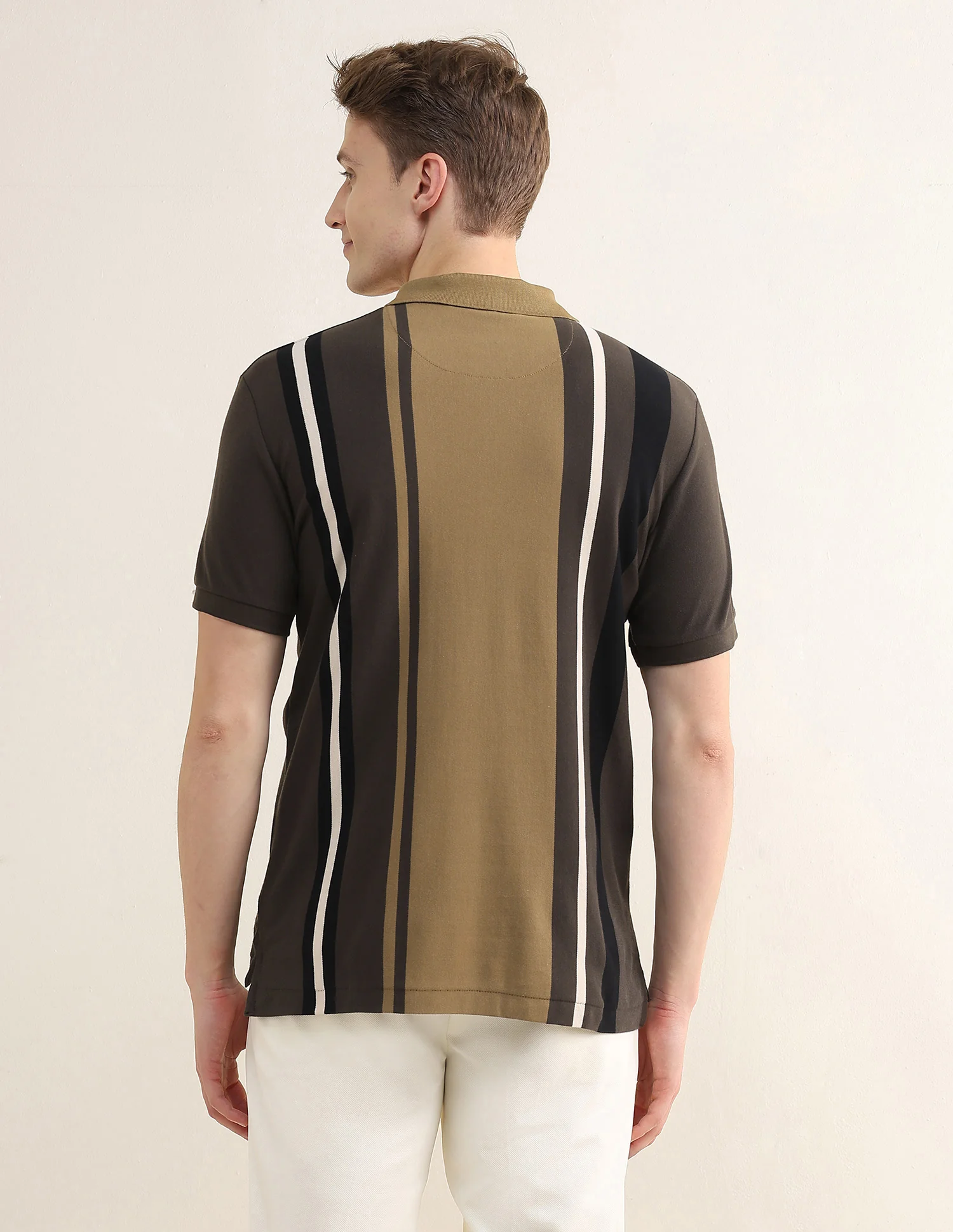 Colourblocked Striped Slim Fit Polo Shirt - Image 5