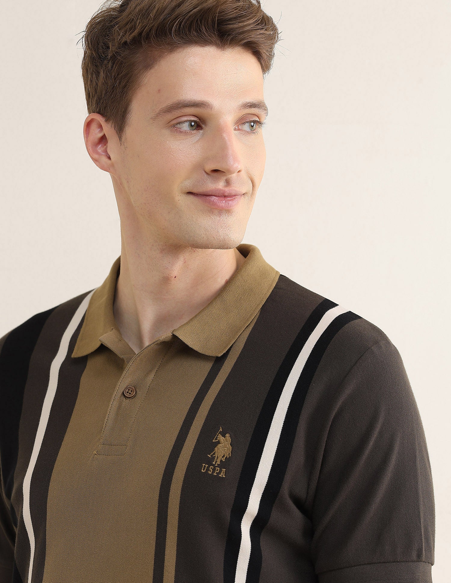 Colourblocked Striped Slim Fit Polo Shirt - Image 7
