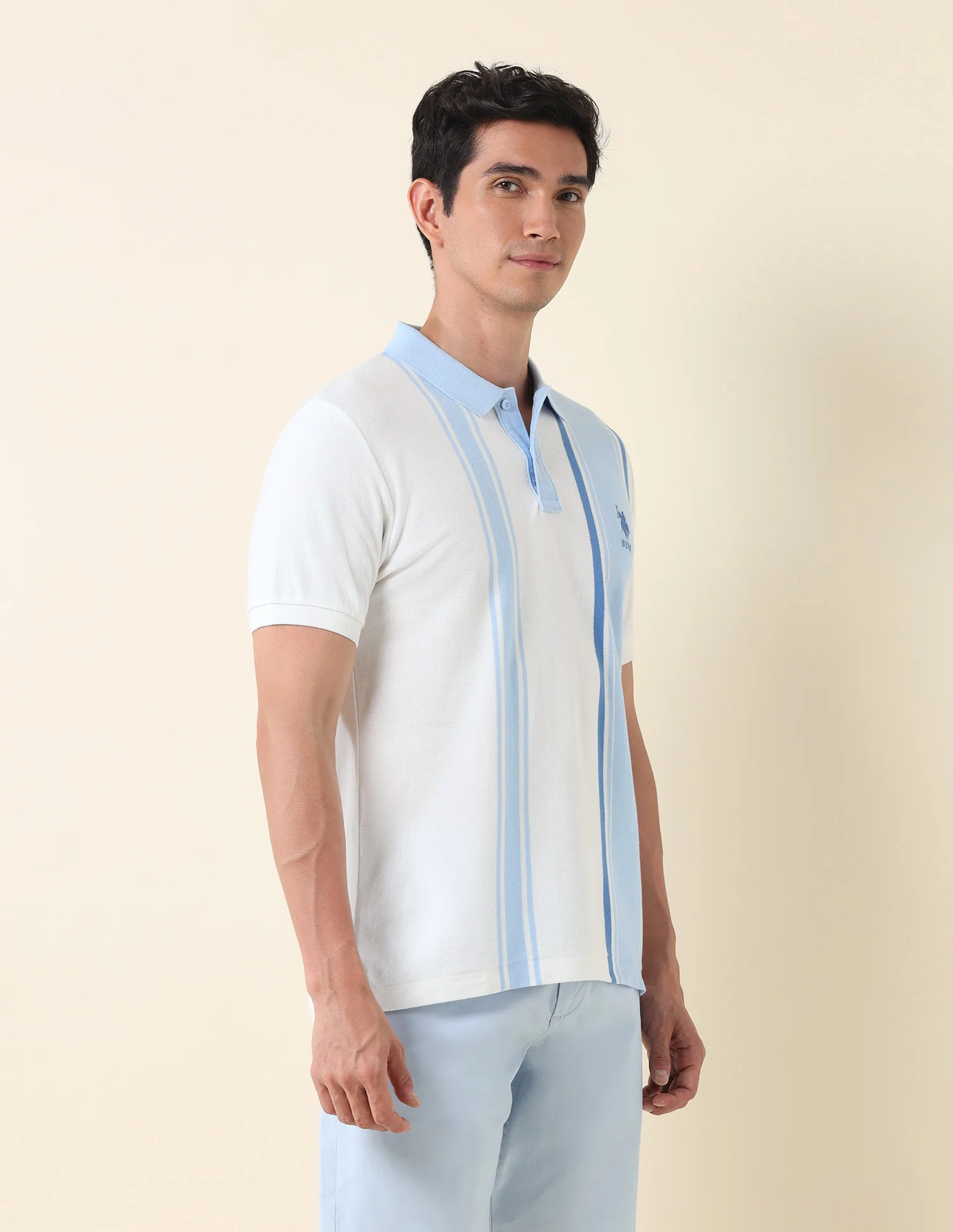 Colourblocked Summer Splash Polo Shirt - Image 6