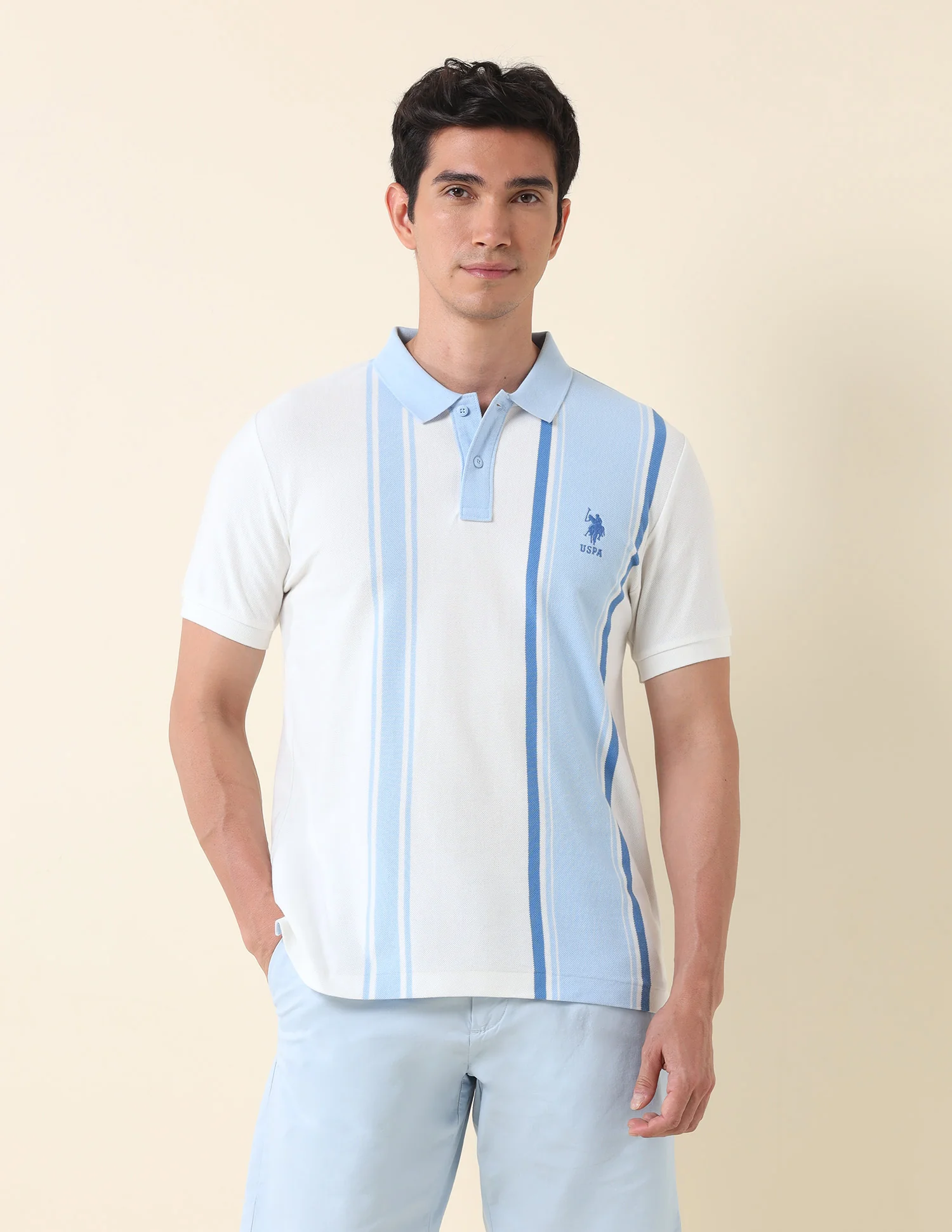 Colourblocked Summer Splash Polo Shirt - Image 8