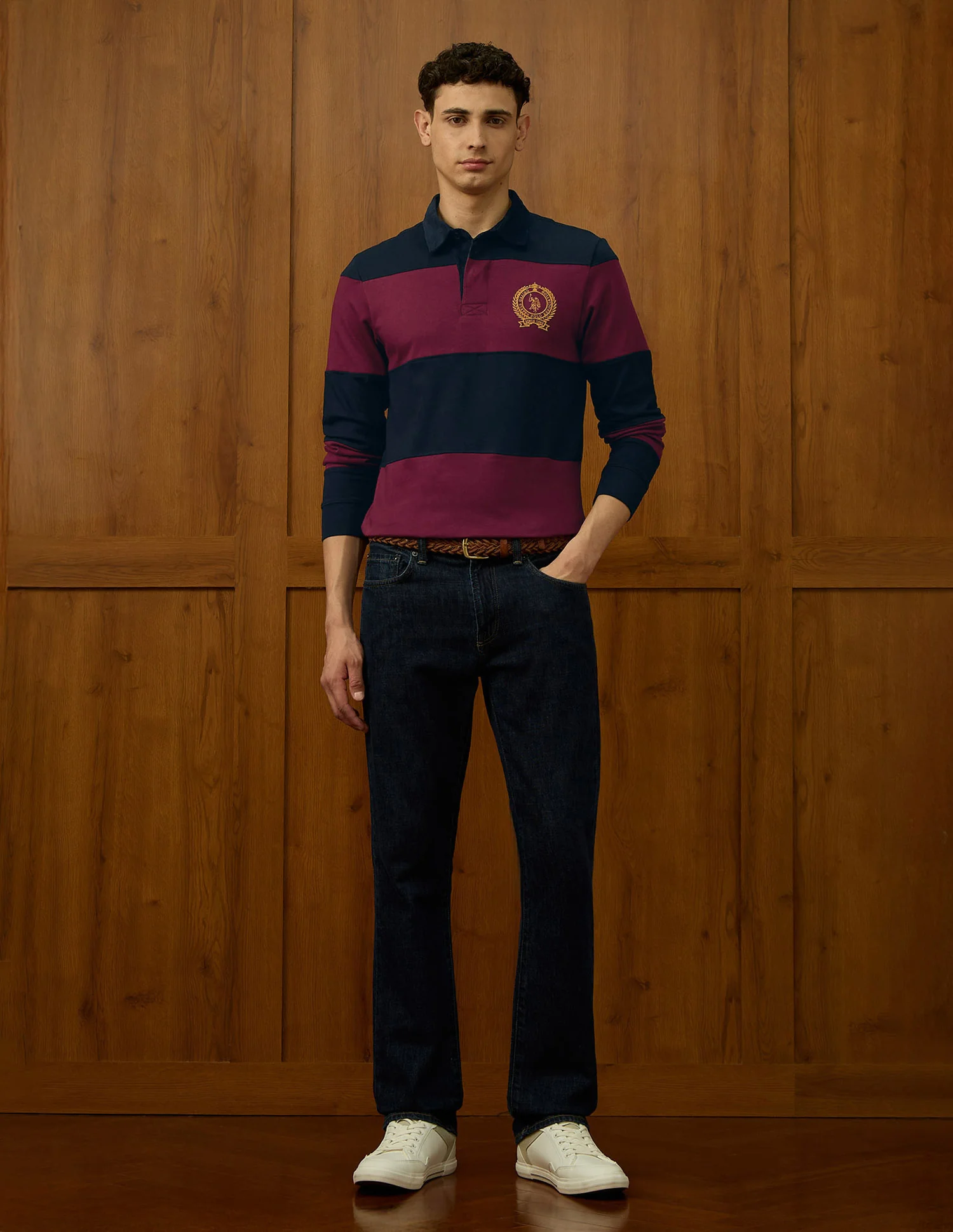Colourblocked Varsity Polo Shirt - Image 3