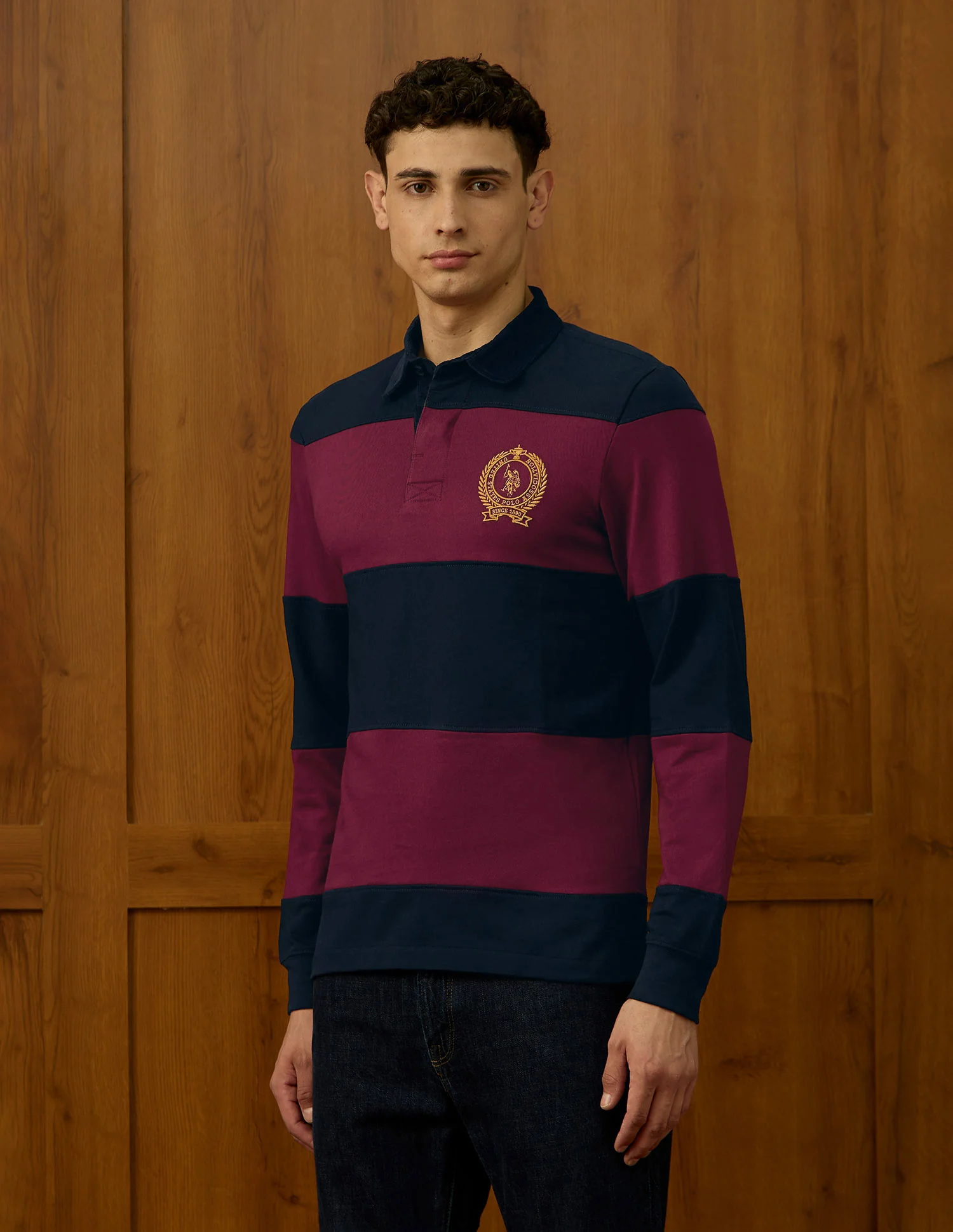 Colourblocked Varsity Polo Shirt - Image 4