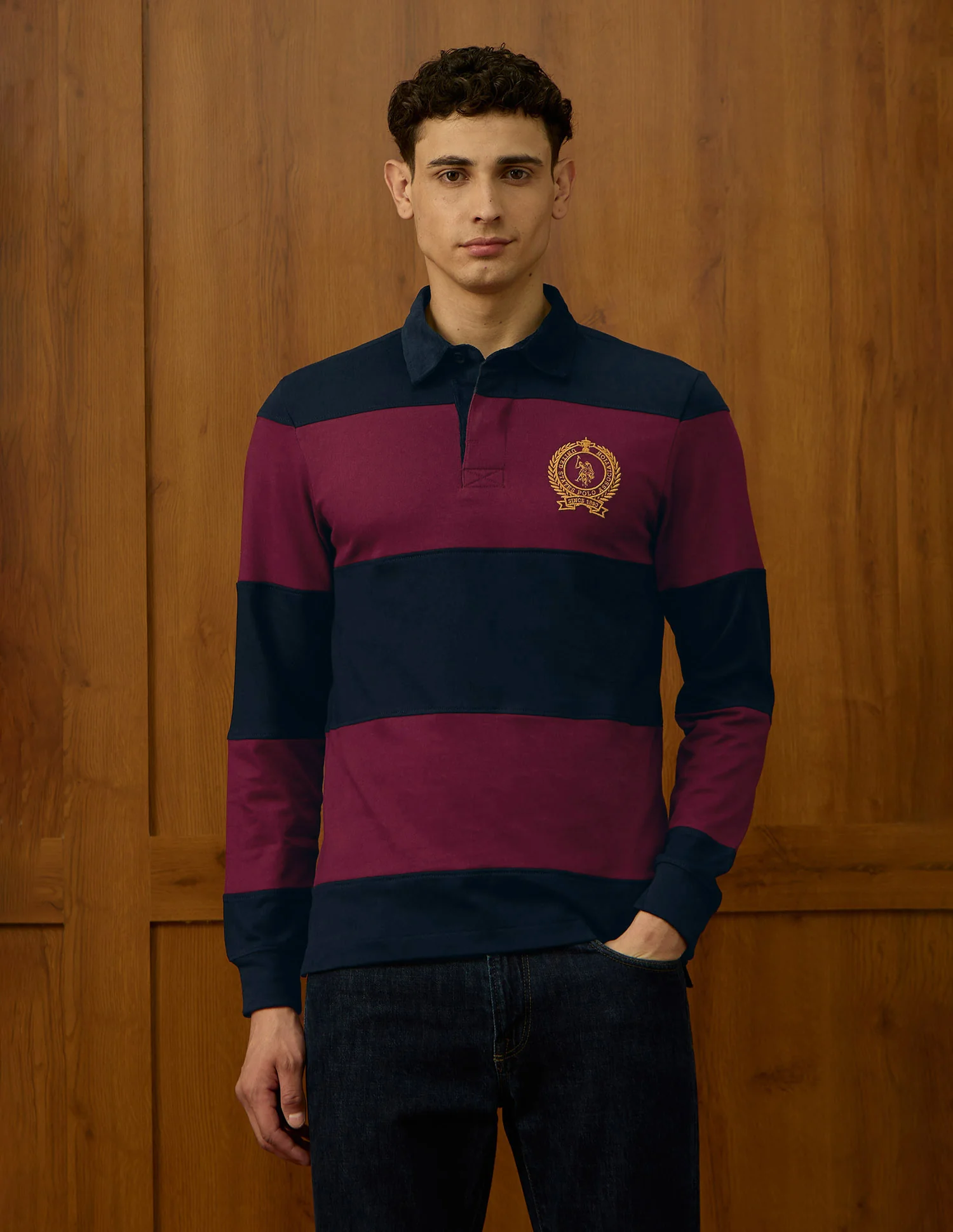 Colourblocked Varsity Polo Shirt - Image 6