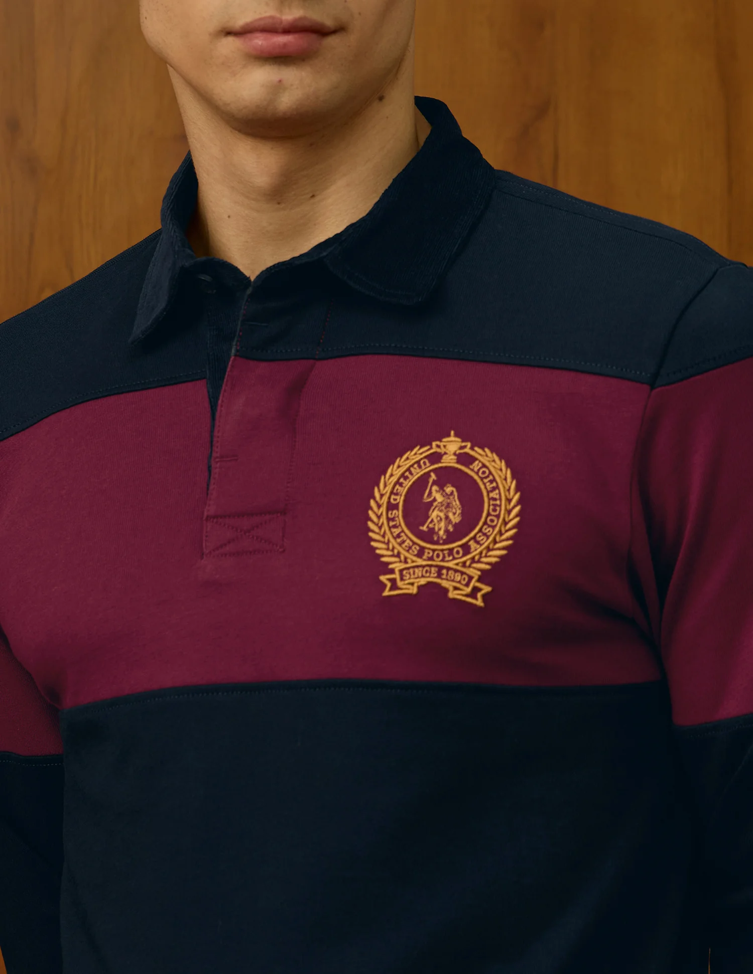 Colourblocked Varsity Polo Shirt - Image 7