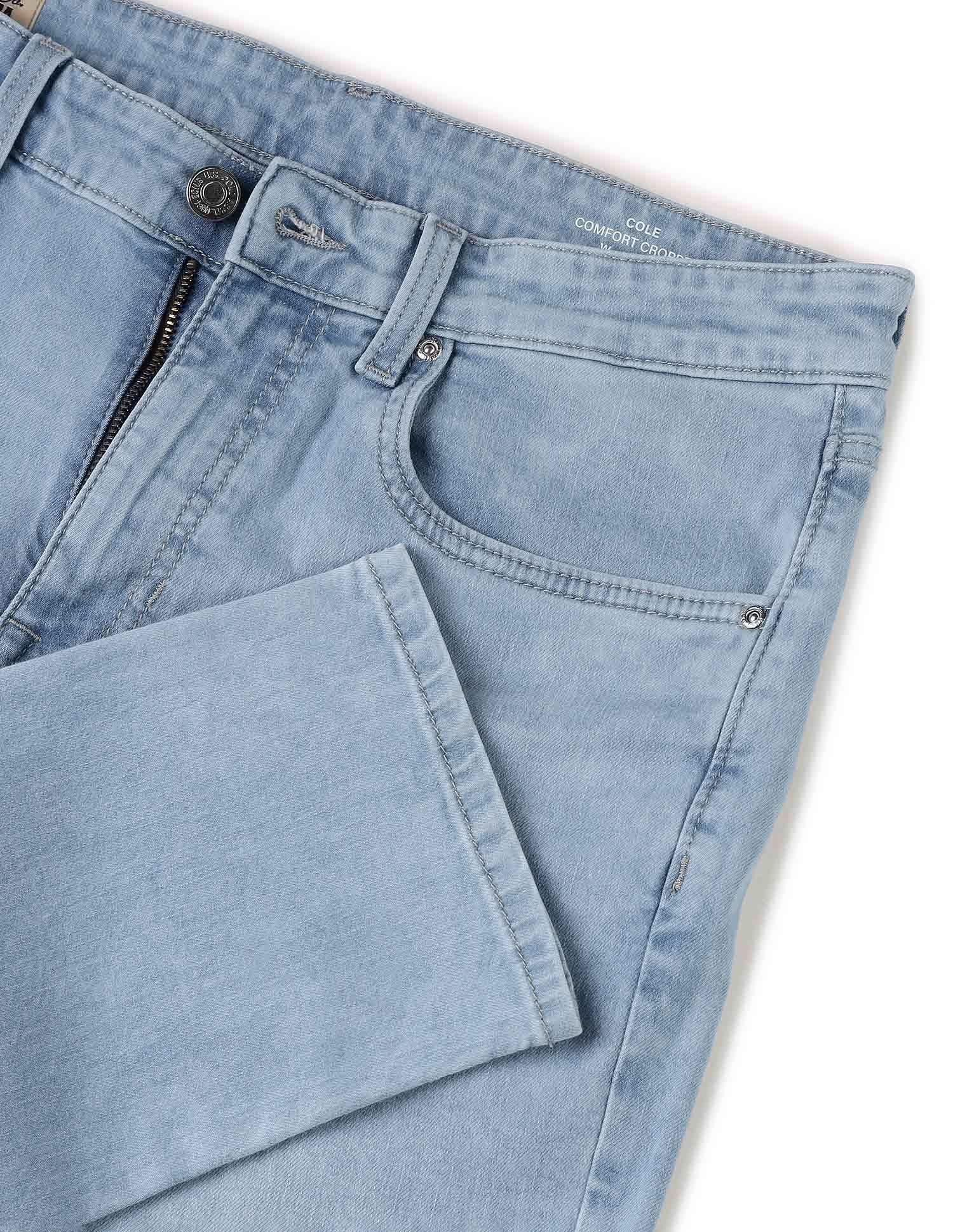 Comfort Cropped Fit Blue Jeans - Image 2