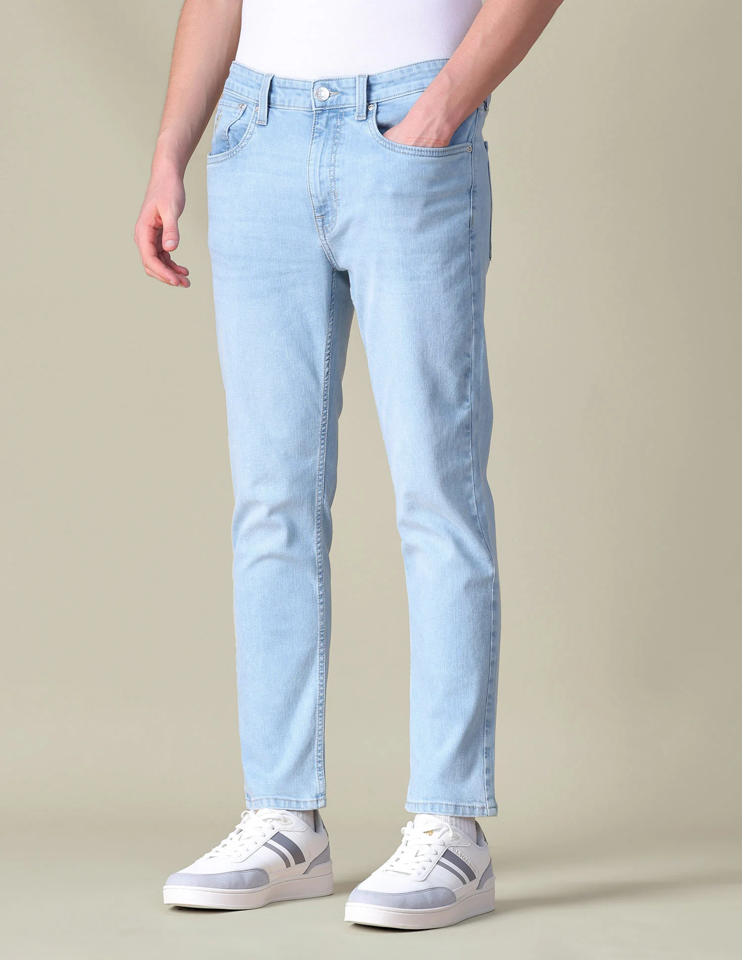 Comfort Cropped Fit Blue Jeans - Image 4