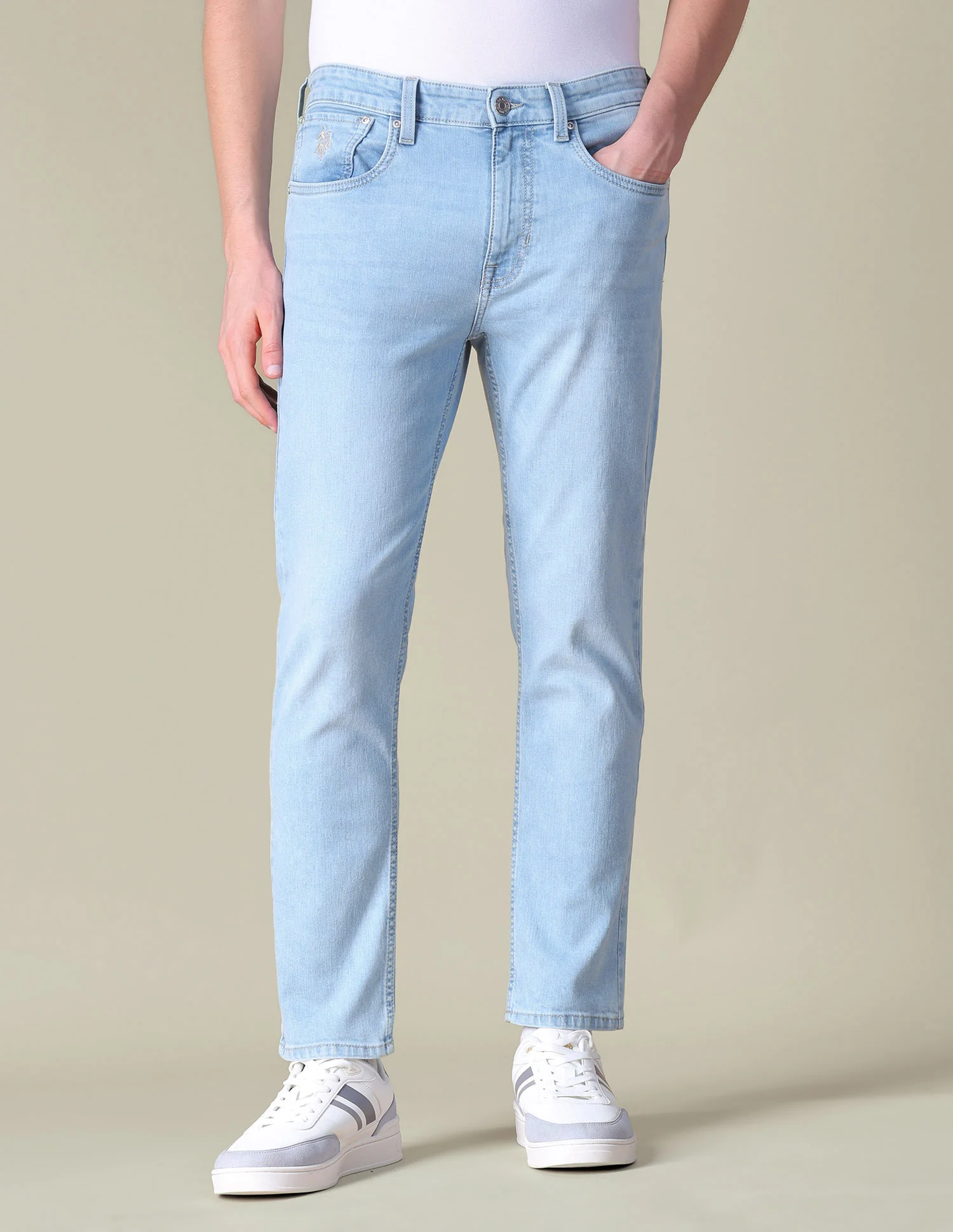 Comfort Cropped Fit Blue Jeans - Image 6