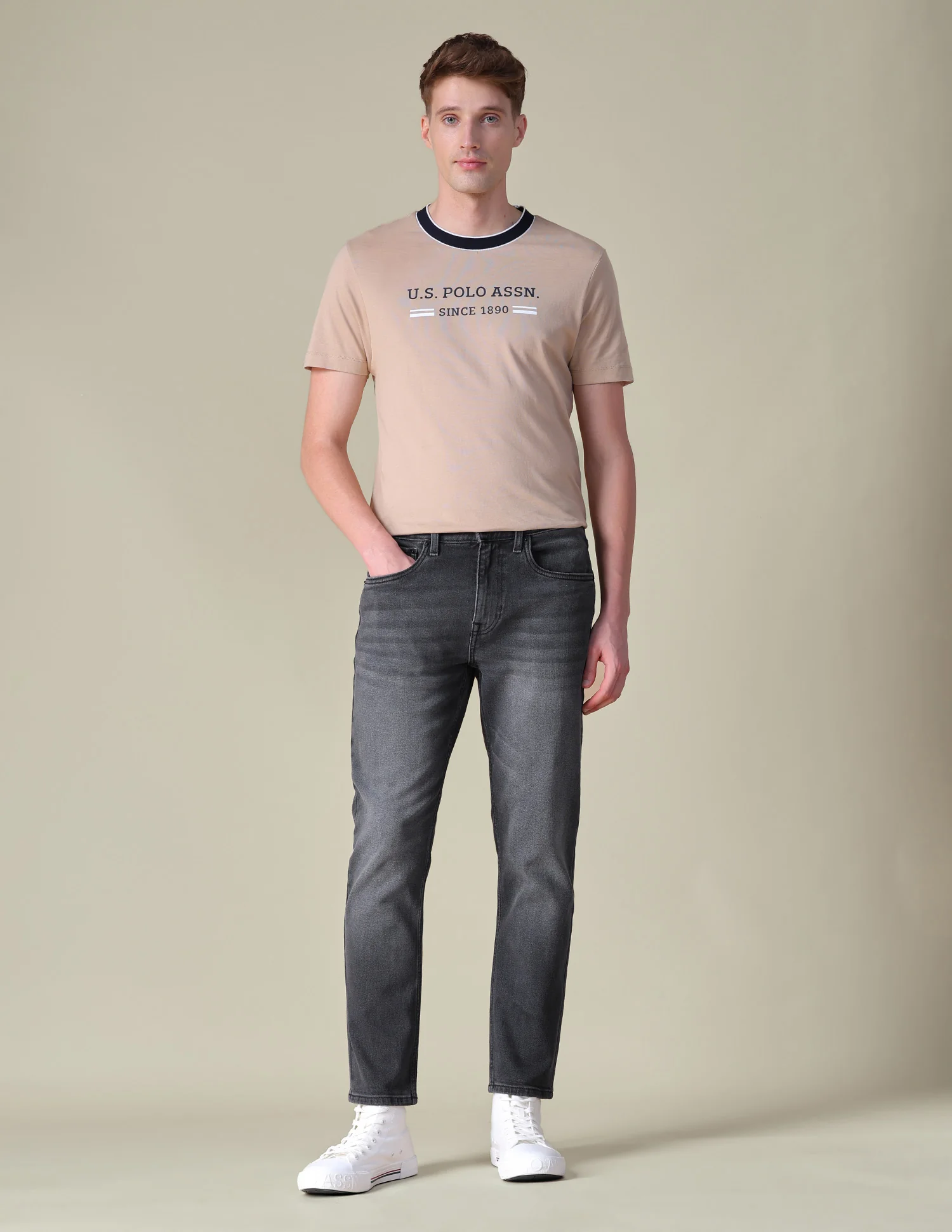 Comfort Cropped Fit Grey Jeans - Image 3