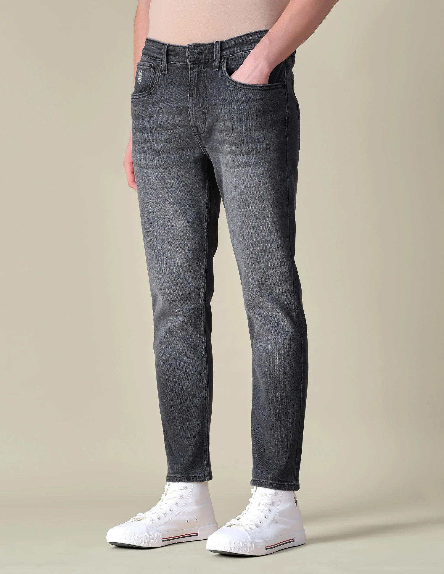 Comfort Cropped Fit Grey Jeans - Image 4
