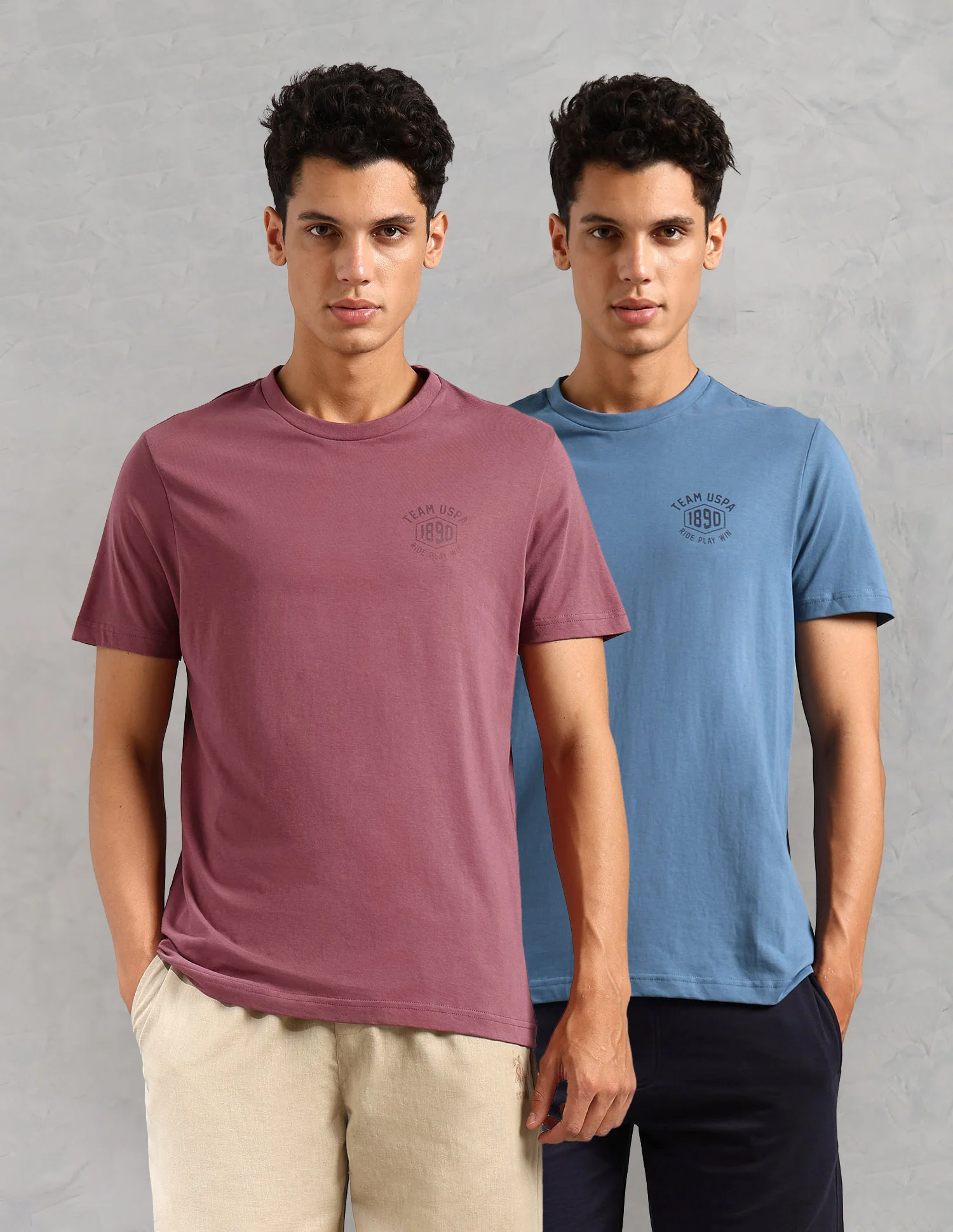Comfort Fit Solid Cotton IYAL Lounge T-Shirt - Pack Of 2 - Image 8