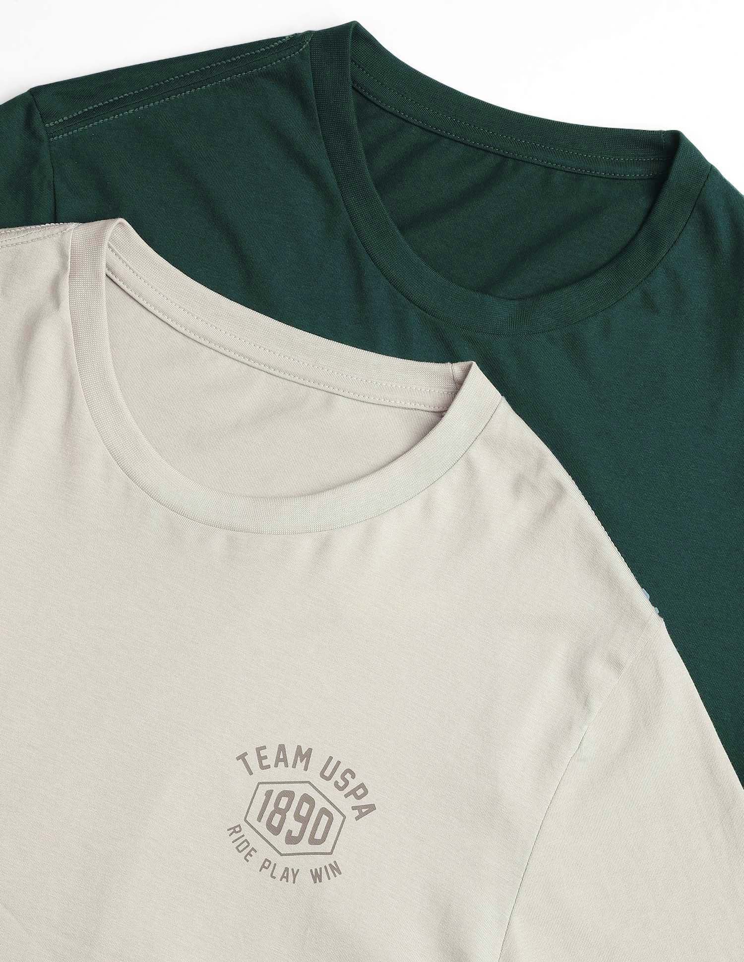 Comfort Fit Solid Cotton IYAL Lounge T-Shirt - Pack Of 2 - Image 11