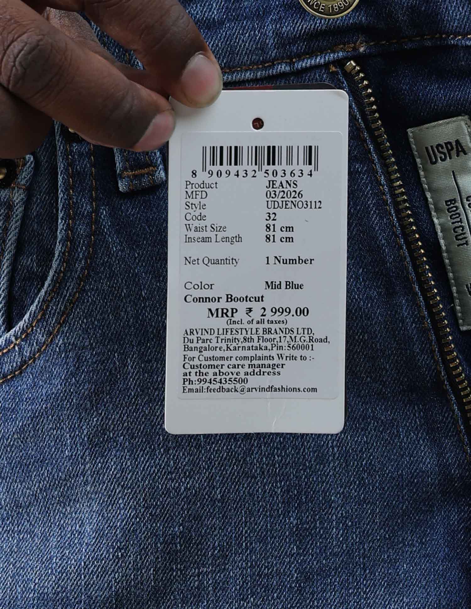 Connor Bootcut Fit Blue Jeans - Image 11