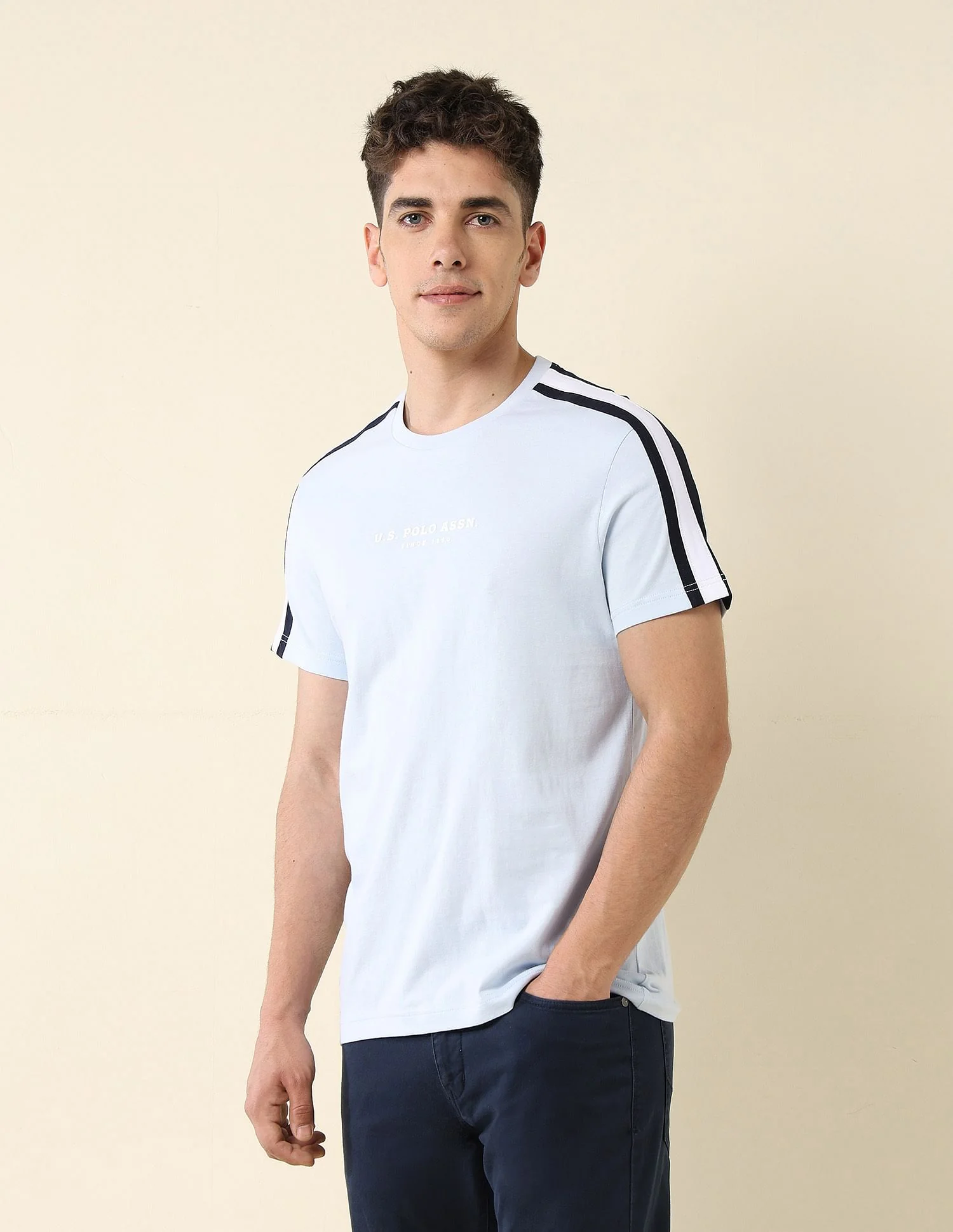 Contrast Taped Slim Fit T-Shirt - Image 4