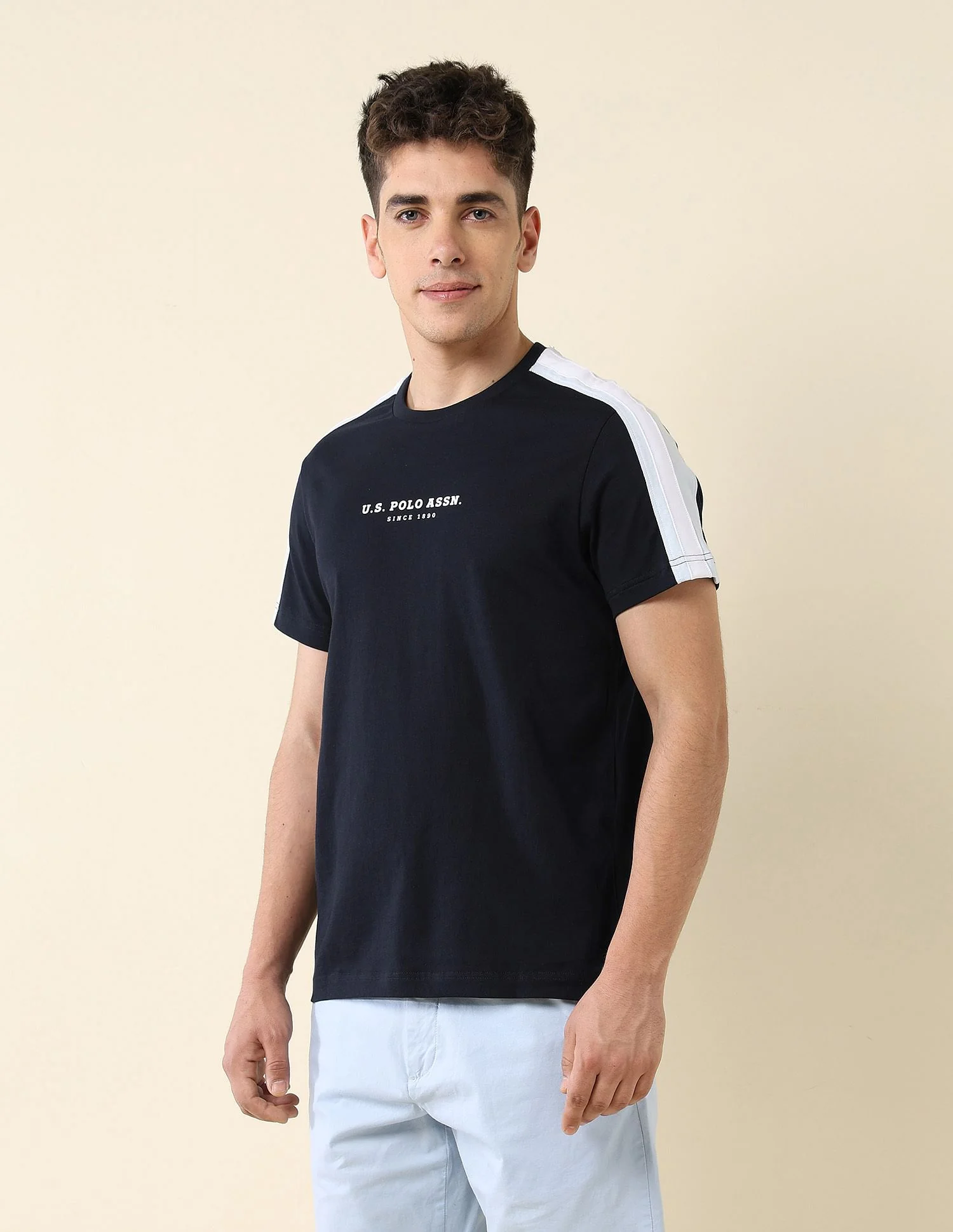 Contrast Taped Slim Fit T-Shirt - Image 4