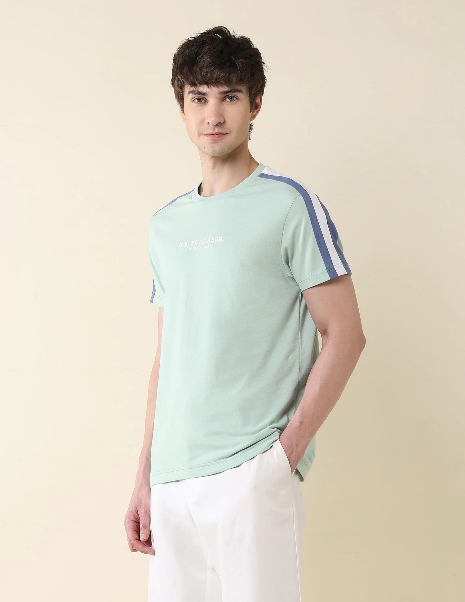 Contrast Tapped Slim Fit T-Shirt - Image 4