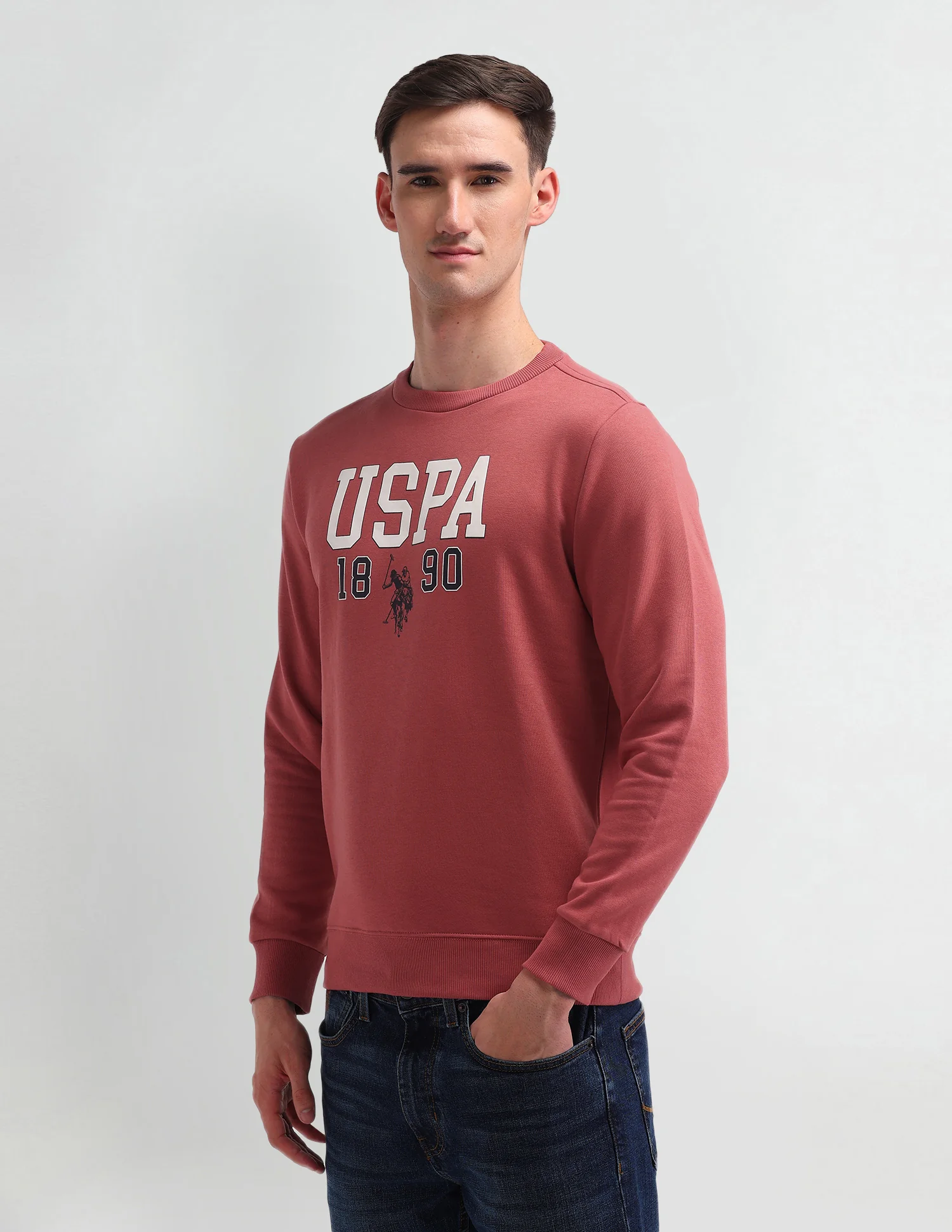 Crew Neck Brand Printed Sweatshirt - Image 4