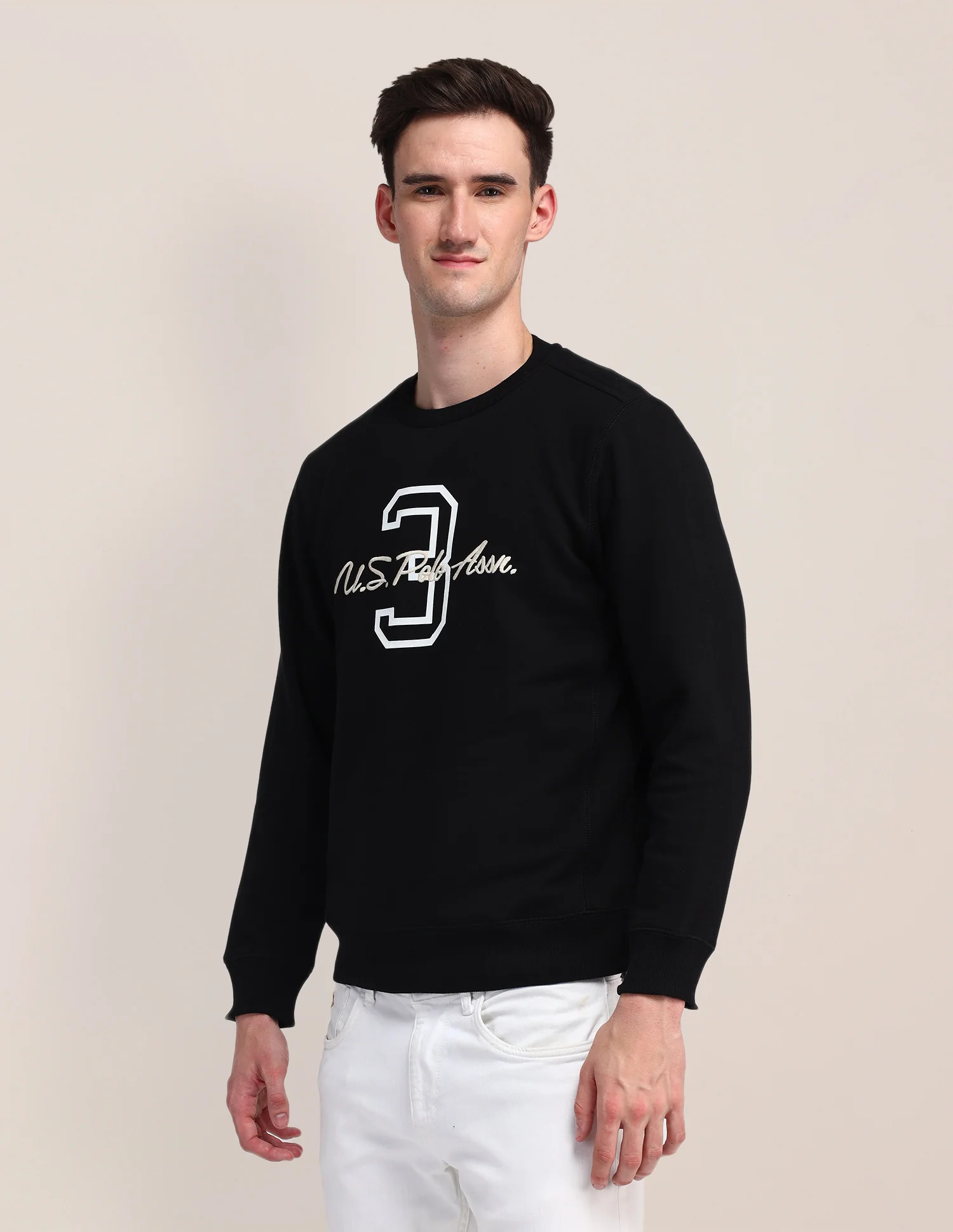 Crew Neck Typographic Sweatshirt - Image 4