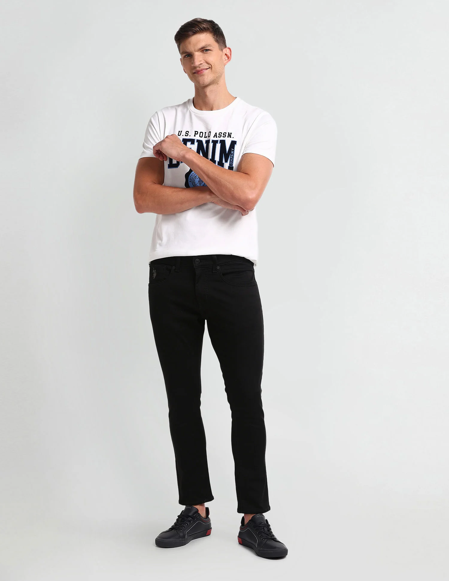 Henry Tapered Cropped Fit Black Jeans - Image 3