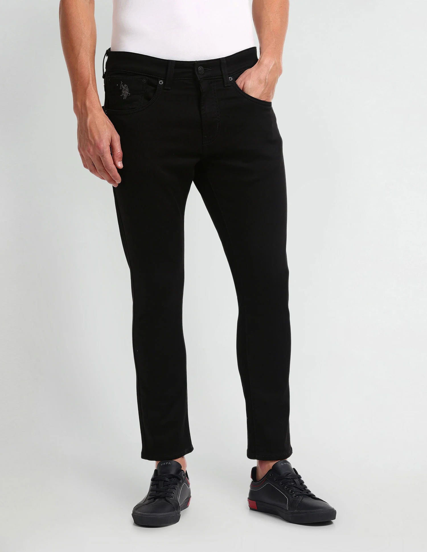 Henry Tapered Cropped Fit Black Jeans - Image 6