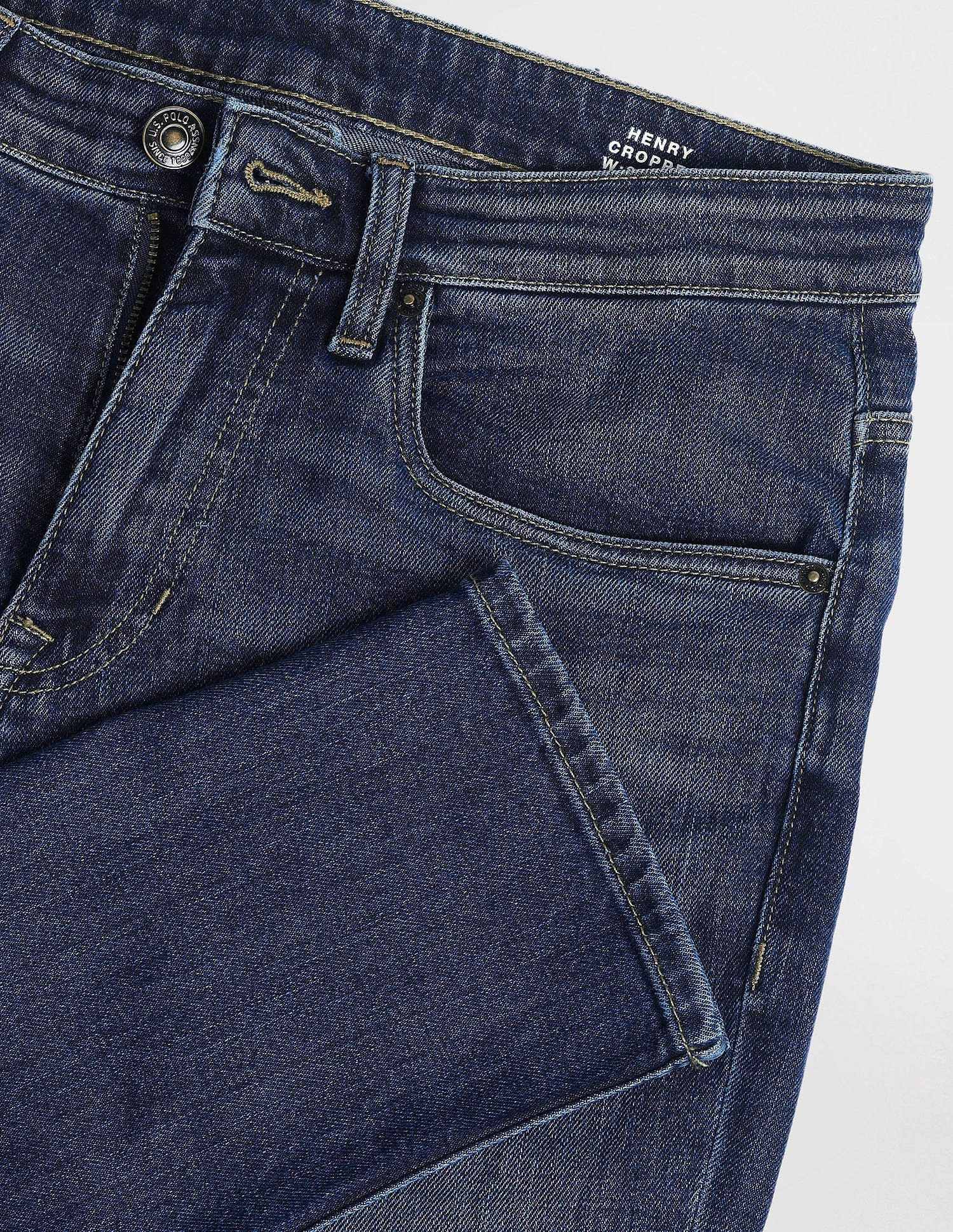 Henry Tapered Cropped Fit Blue Jeans - Image 2