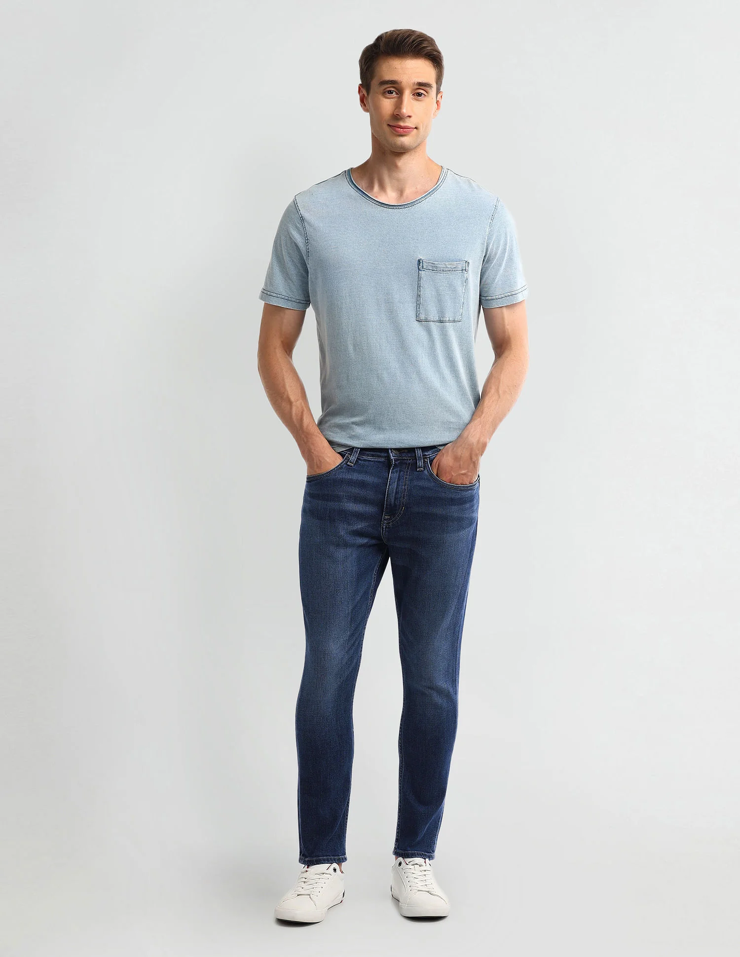 Henry Tapered Cropped Fit Blue Jeans - Image 3