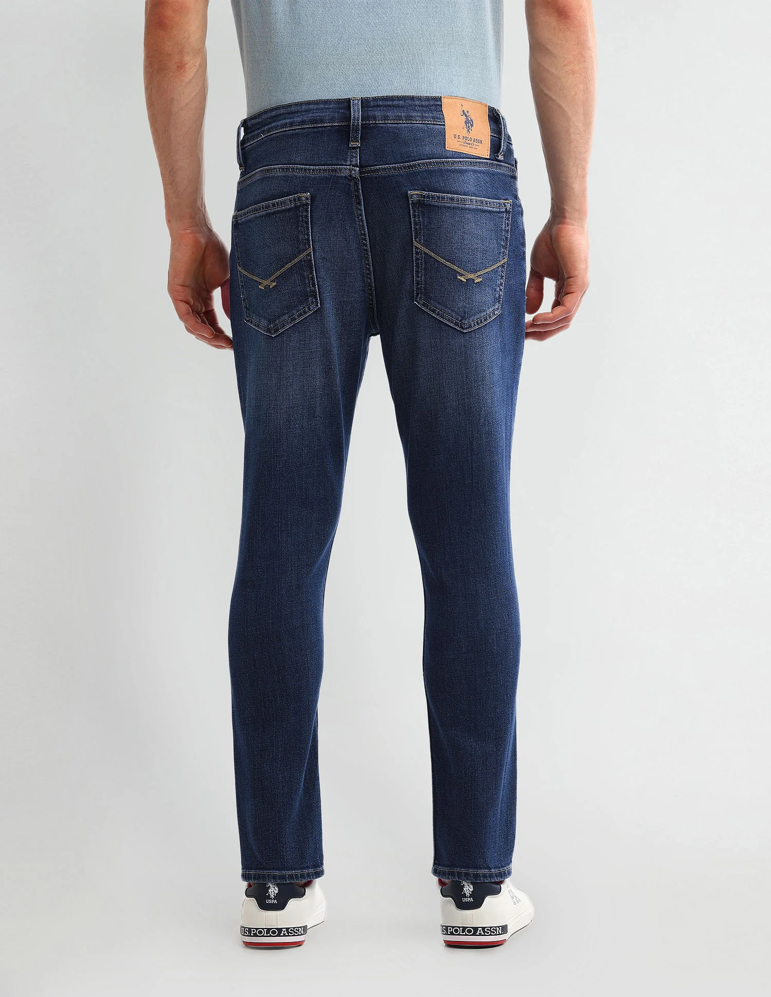 Henry Tapered Cropped Fit Blue Jeans - Image 5