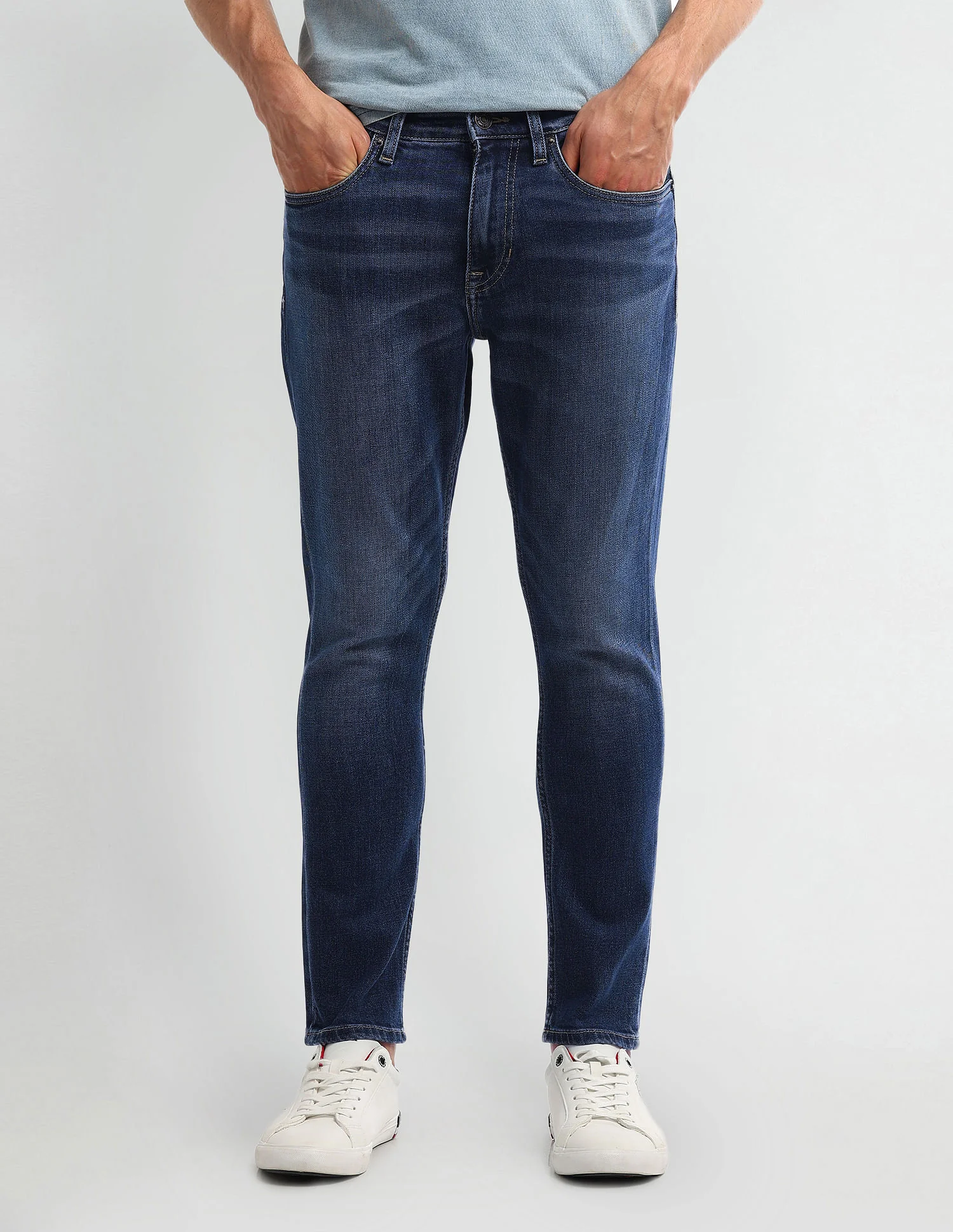 Henry Tapered Cropped Fit Blue Jeans - Image 6