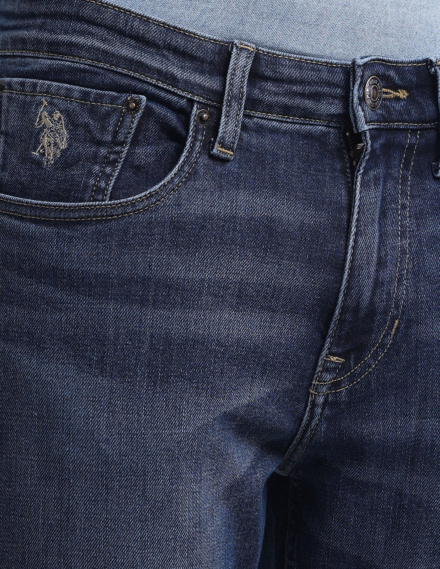 Henry Tapered Cropped Fit Blue Jeans - Image 7