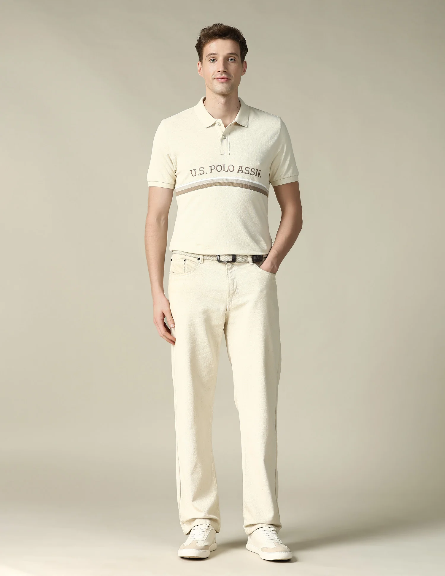 Cut & Sew Brand Embroidered Regular Fit Polo Shirt - Image 3