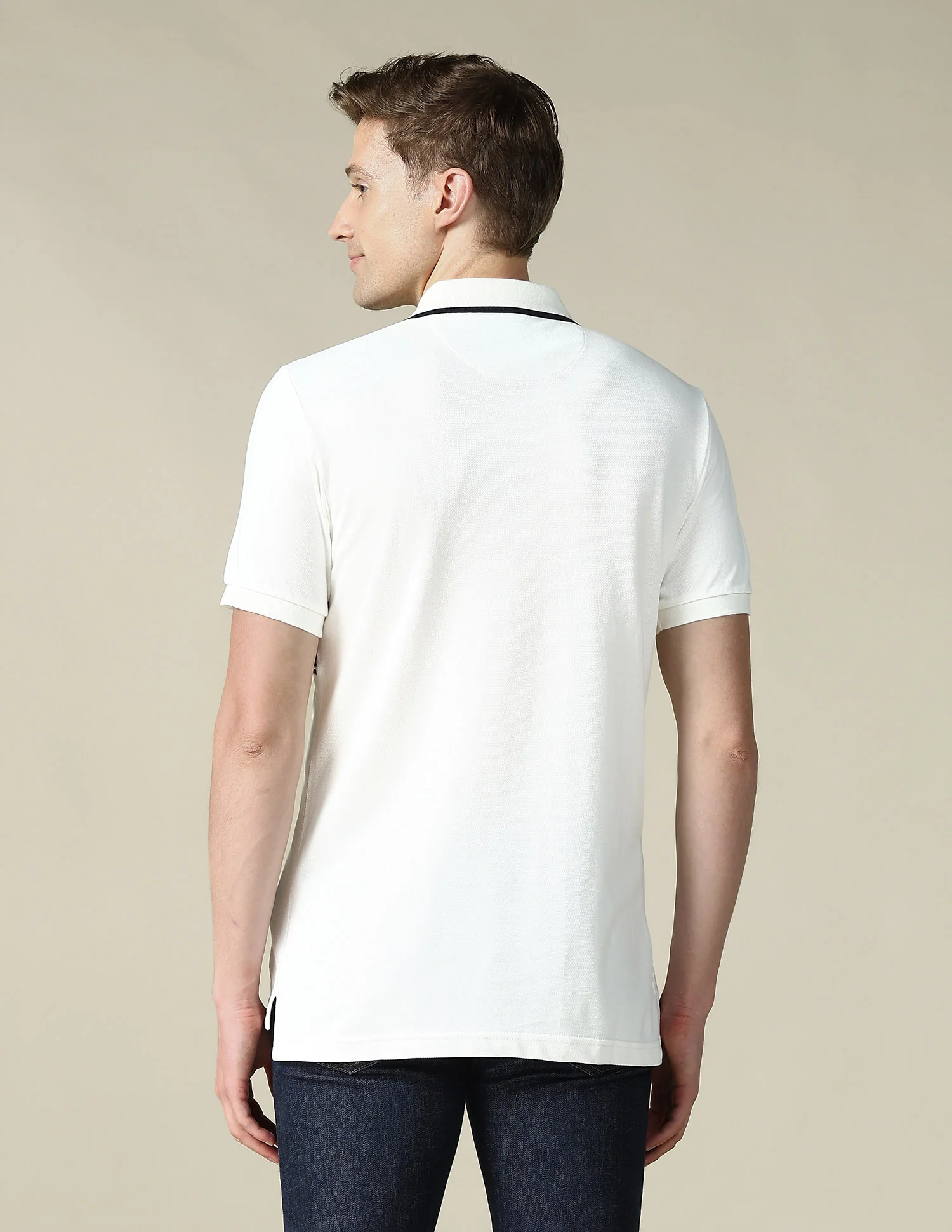 Cut & Sew Brand Embroidered Regular Fit Polo Shirt - Image 5