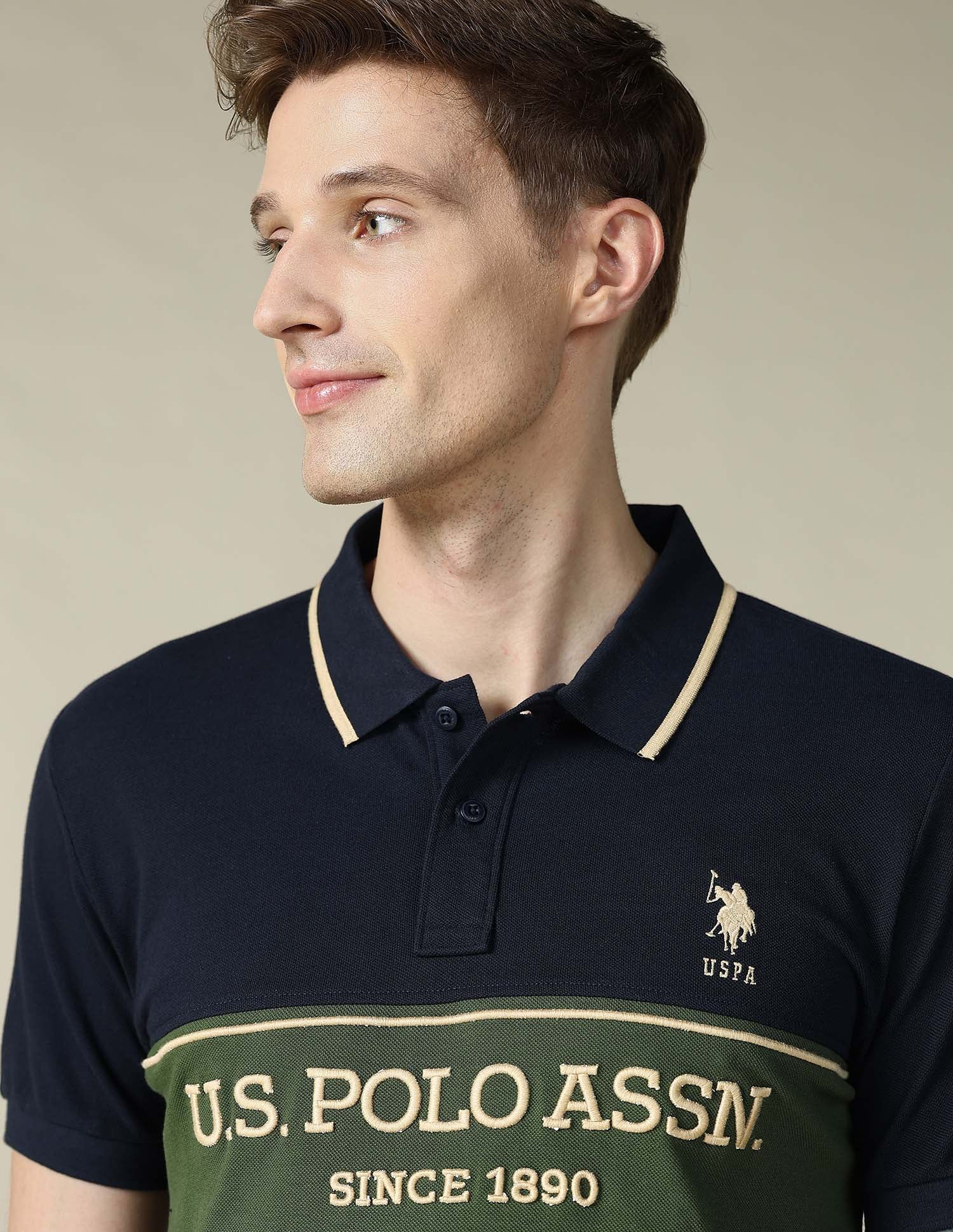 Cut & Sew Brand Embroidered Regular Fit Polo Shirt - Image 7