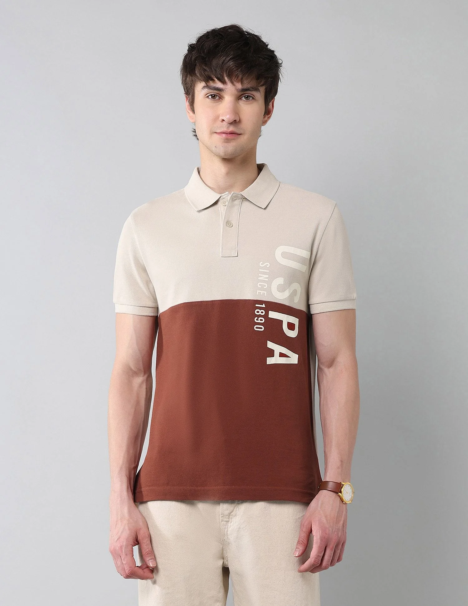 Cut & Sew Muscle Fit Polo Shirt
