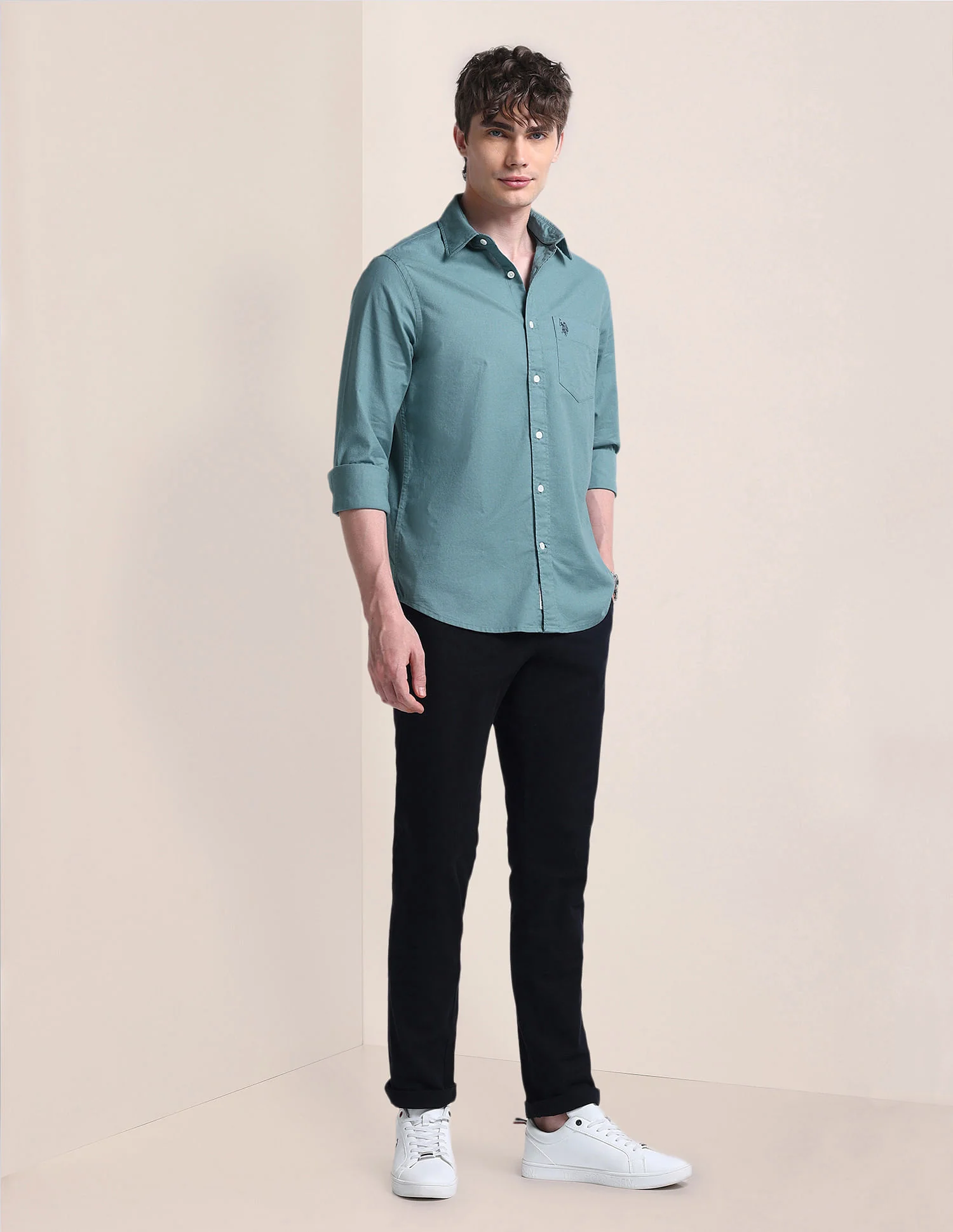 Cutaway Collar Cotton Shirt - Image 3