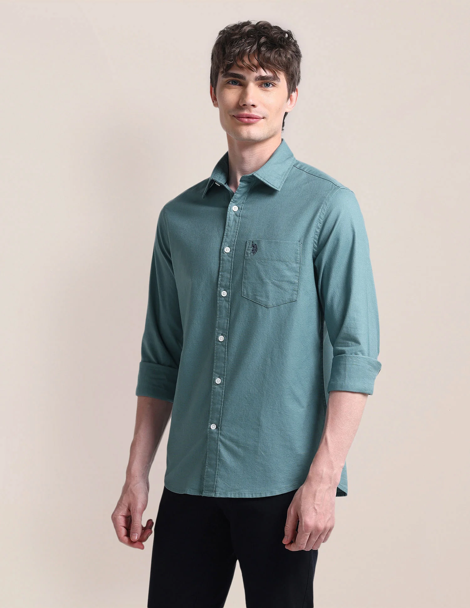 Cutaway Collar Cotton Shirt - Image 4