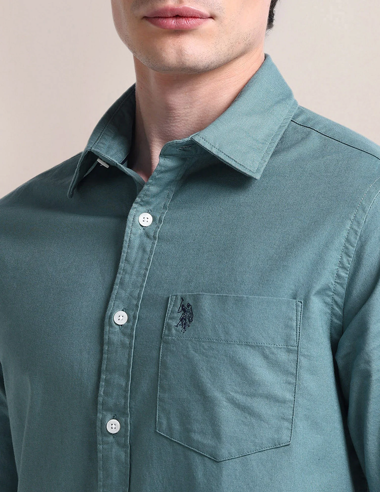 Cutaway Collar Cotton Shirt - Image 7