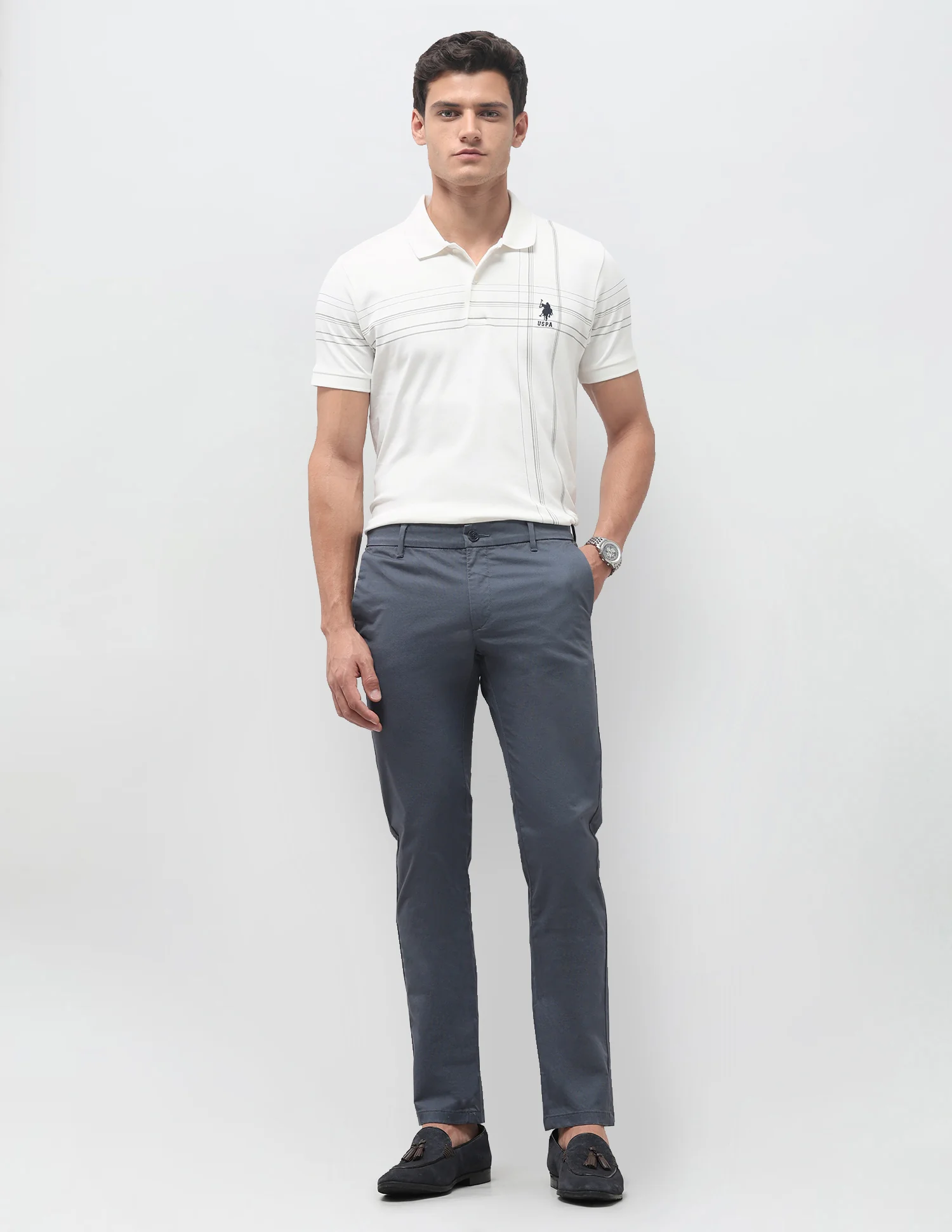 Denver Slim Fit All Over Printed Trousers - Image 3