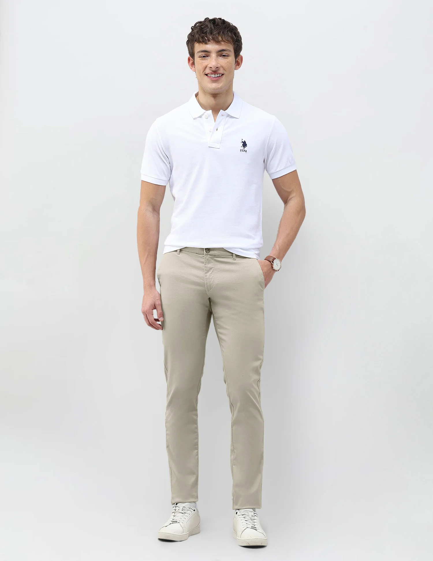 Denver Slim Fit Dobby Trousers - Image 3
