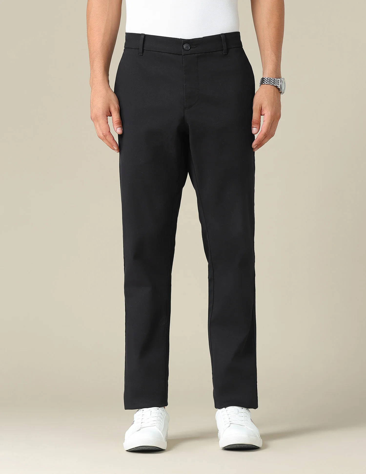 Denver Slim Fit Dobby Trousers - Image 6