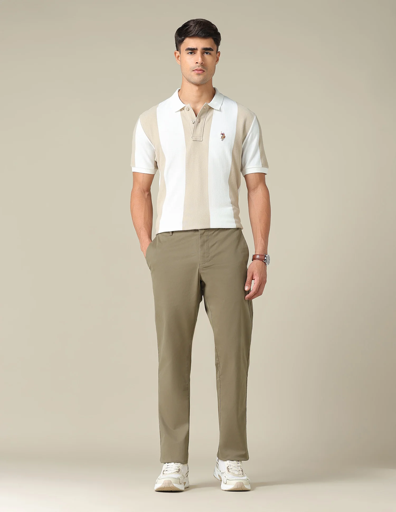 Denver Slim Fit Dobby Trousers - Image 3