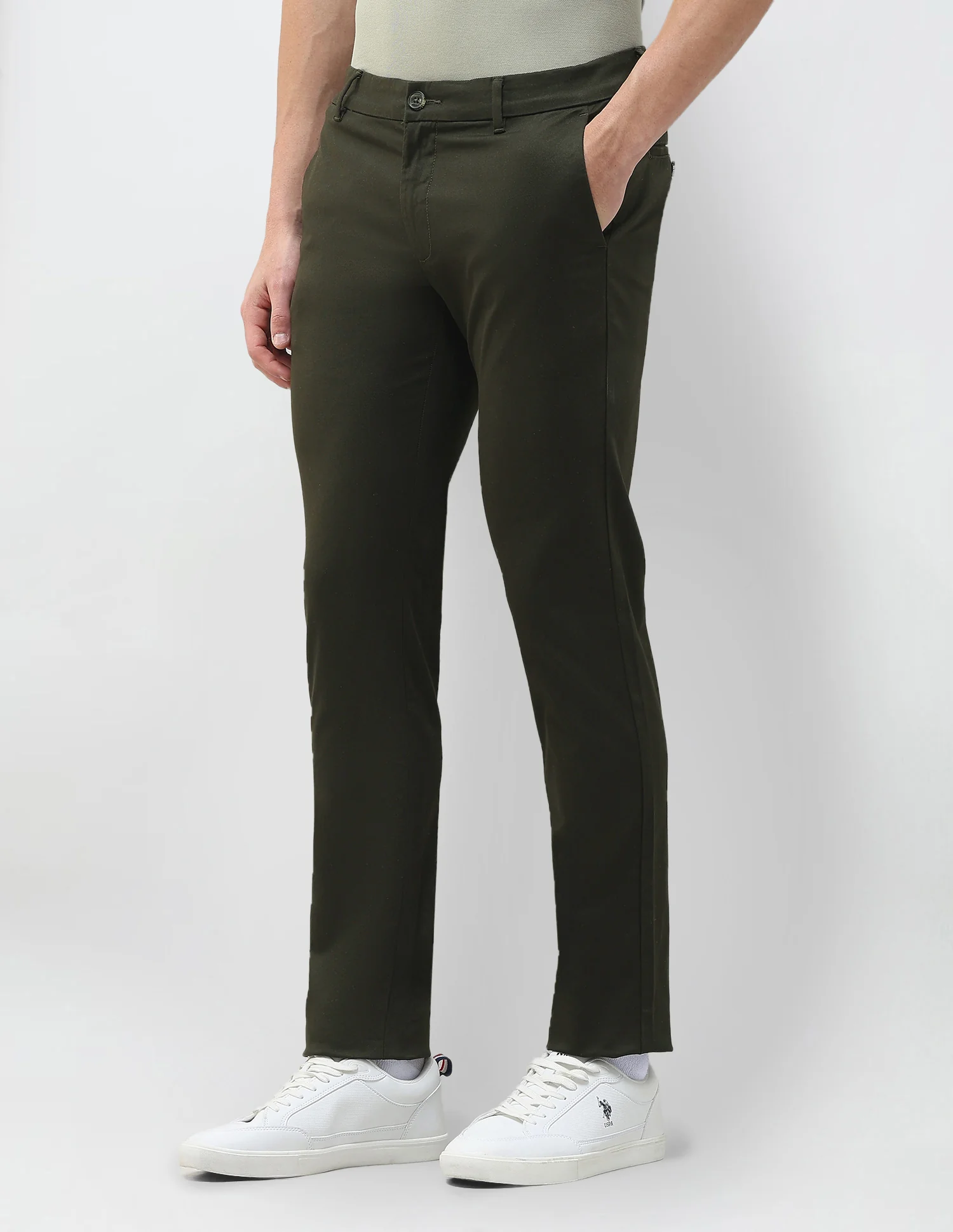 Denver Slim Fit Dobby Trousers - Image 4