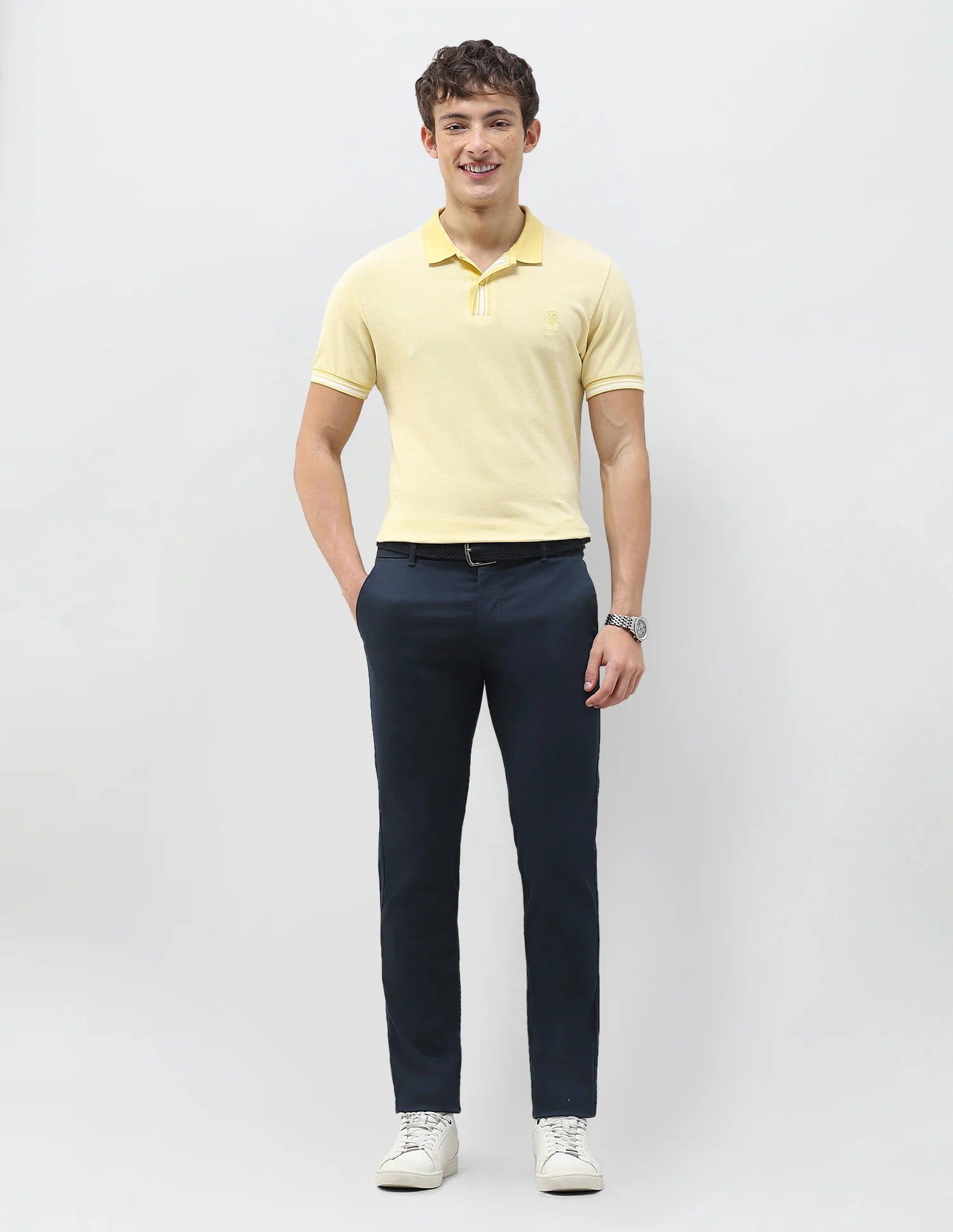 Denver Slim Fit Dobby Trousers - Image 3