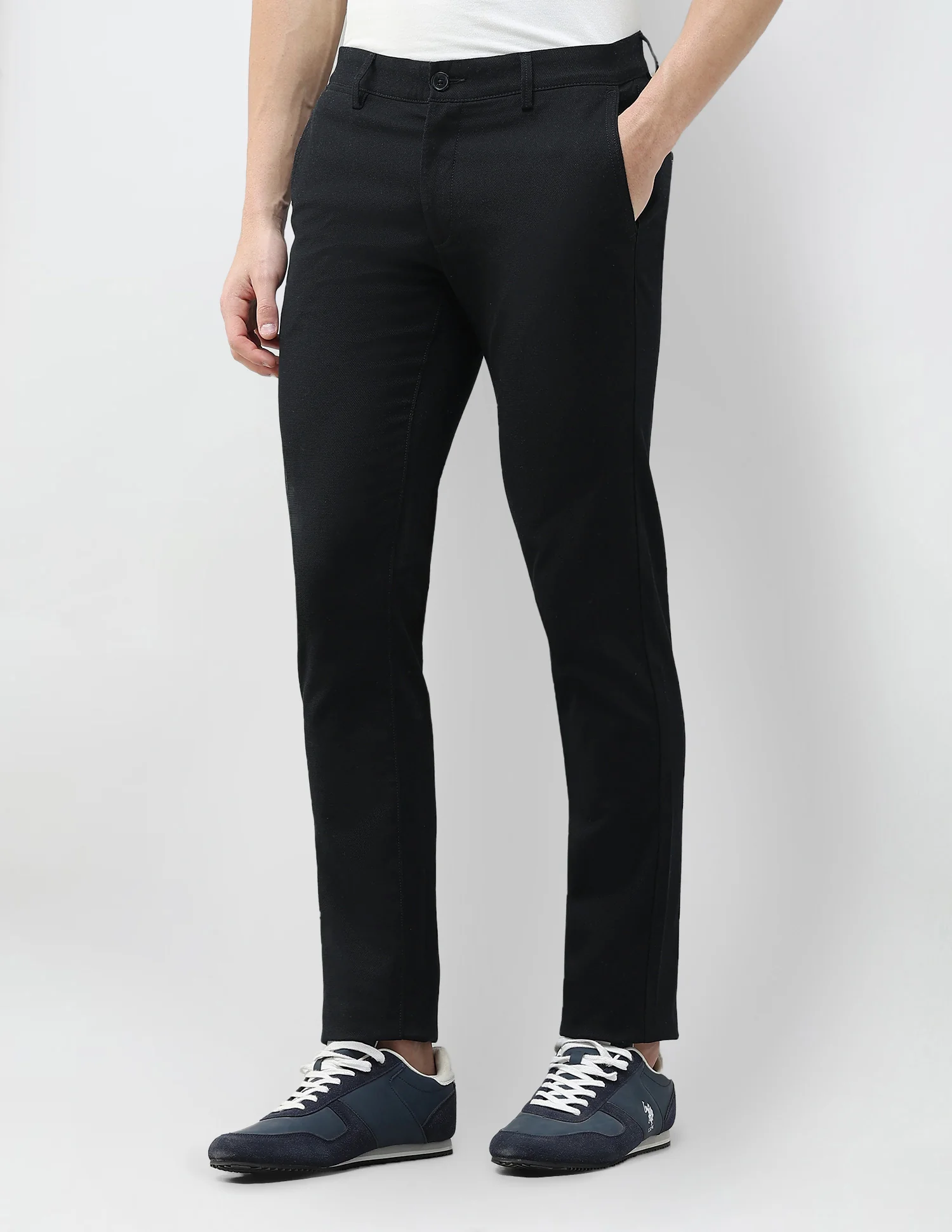 Denver Slim Fit Dobby Trousers - Image 4