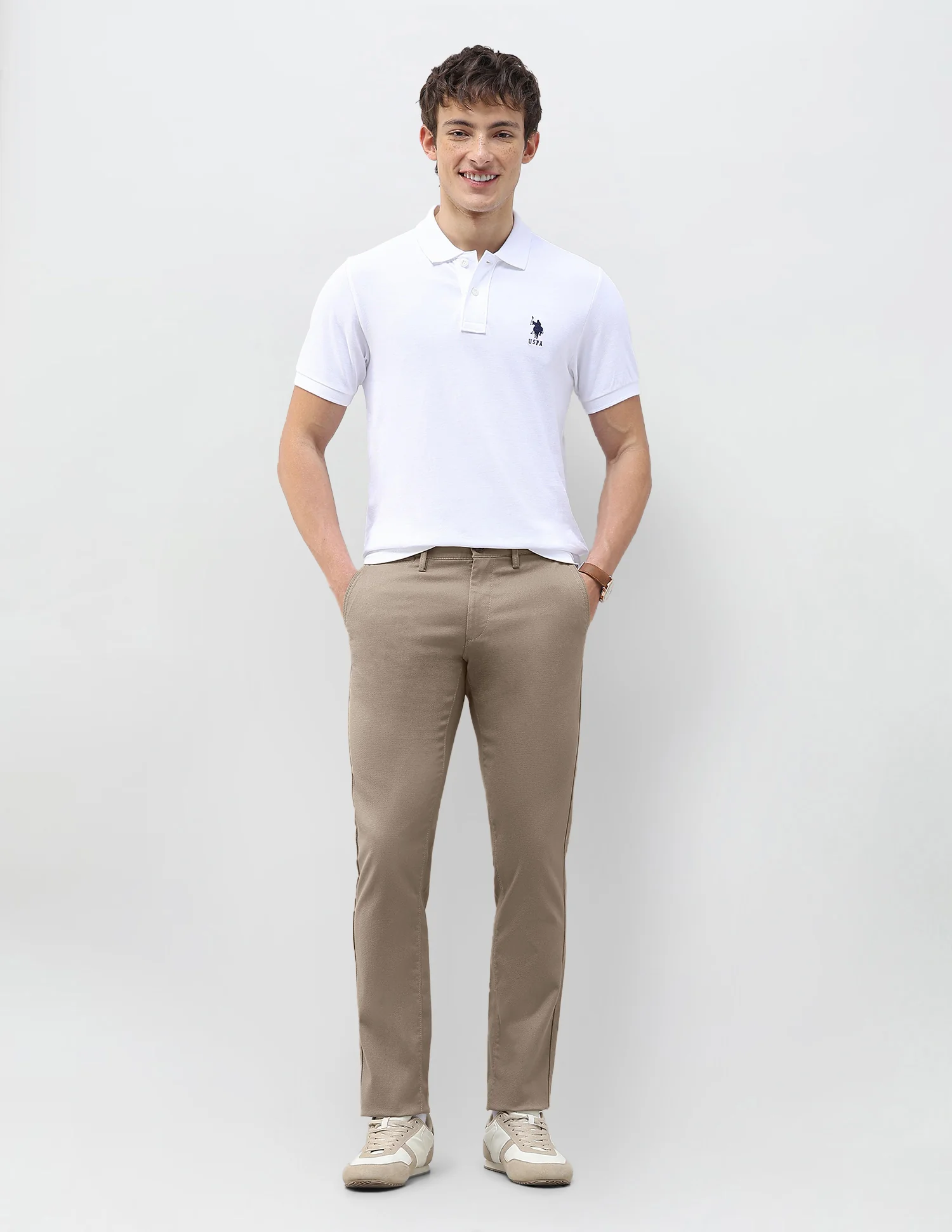 Denver Slim Fit Dobby Trousers - Image 3