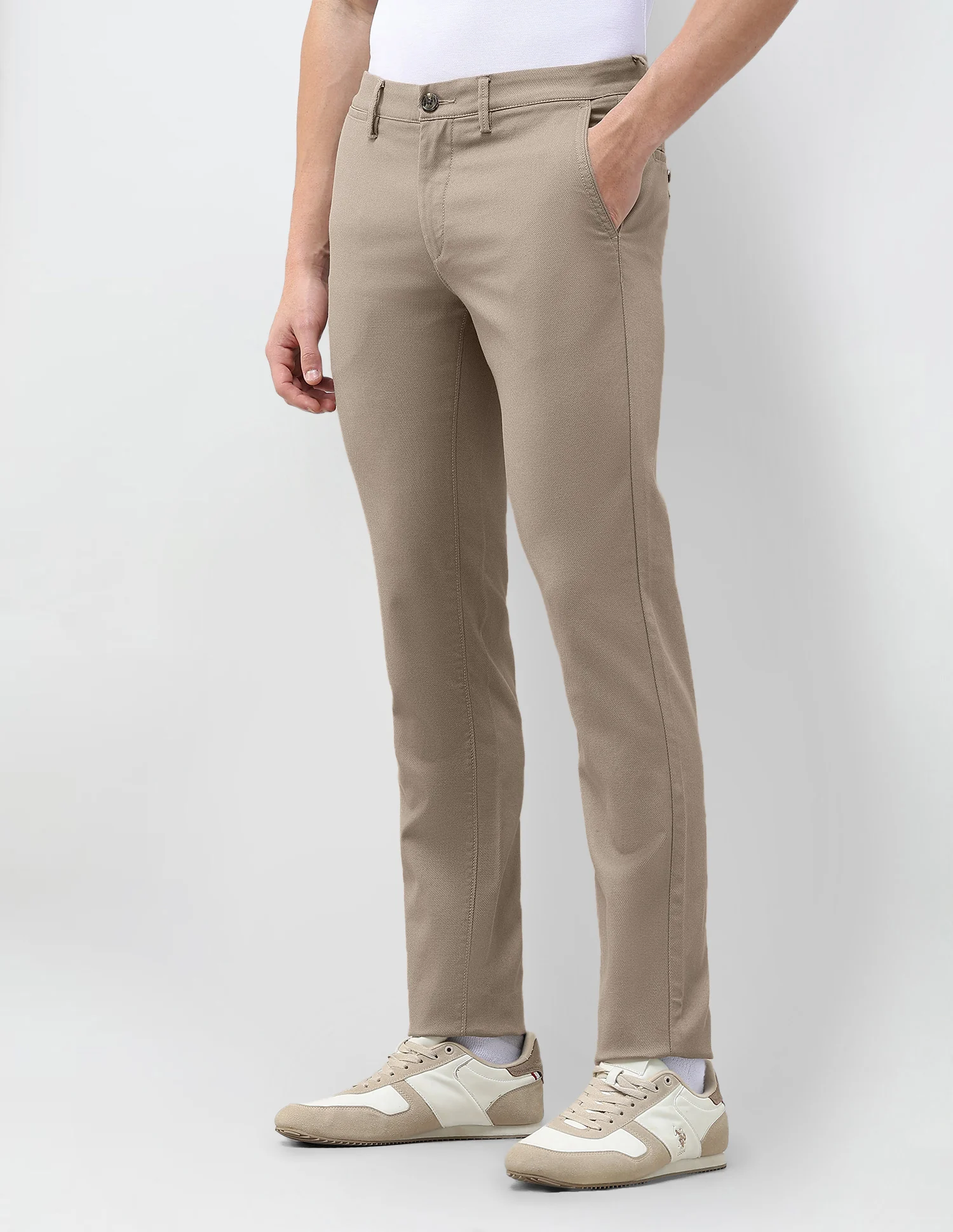 Denver Slim Fit Dobby Trousers - Image 4