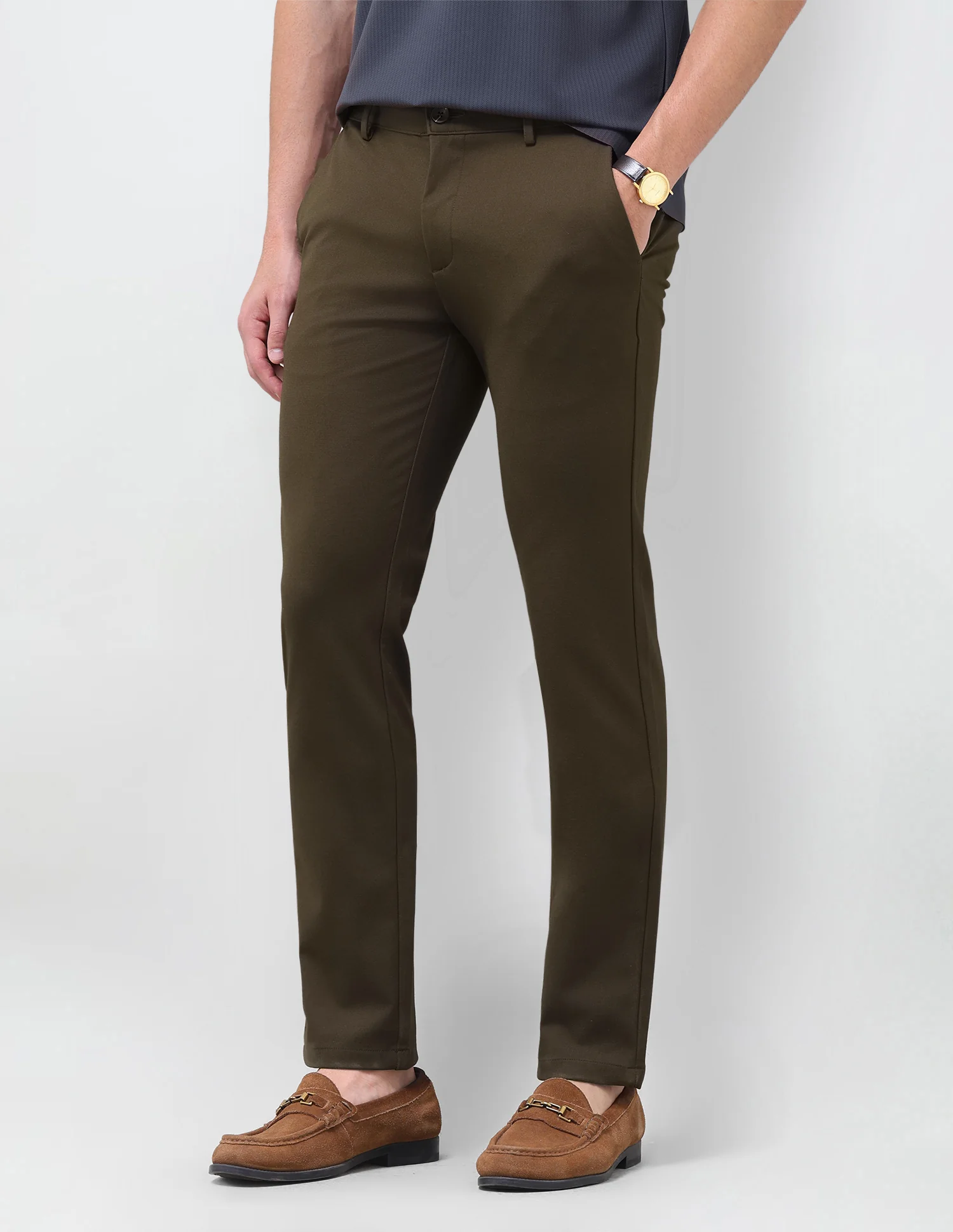 Denver Slim Fit Mid Rise Trousers