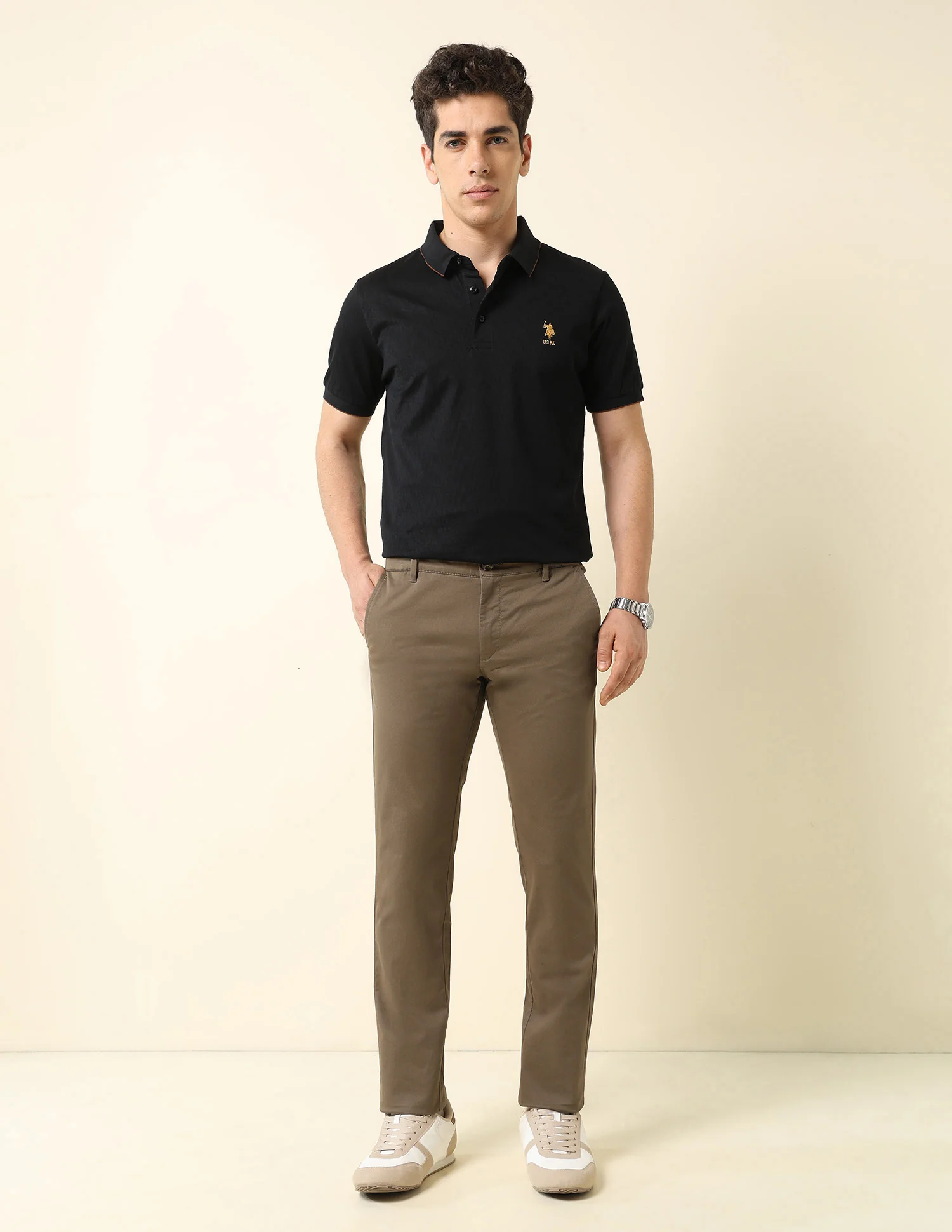Denver Slim Fit Satin Print Trousers - Image 3